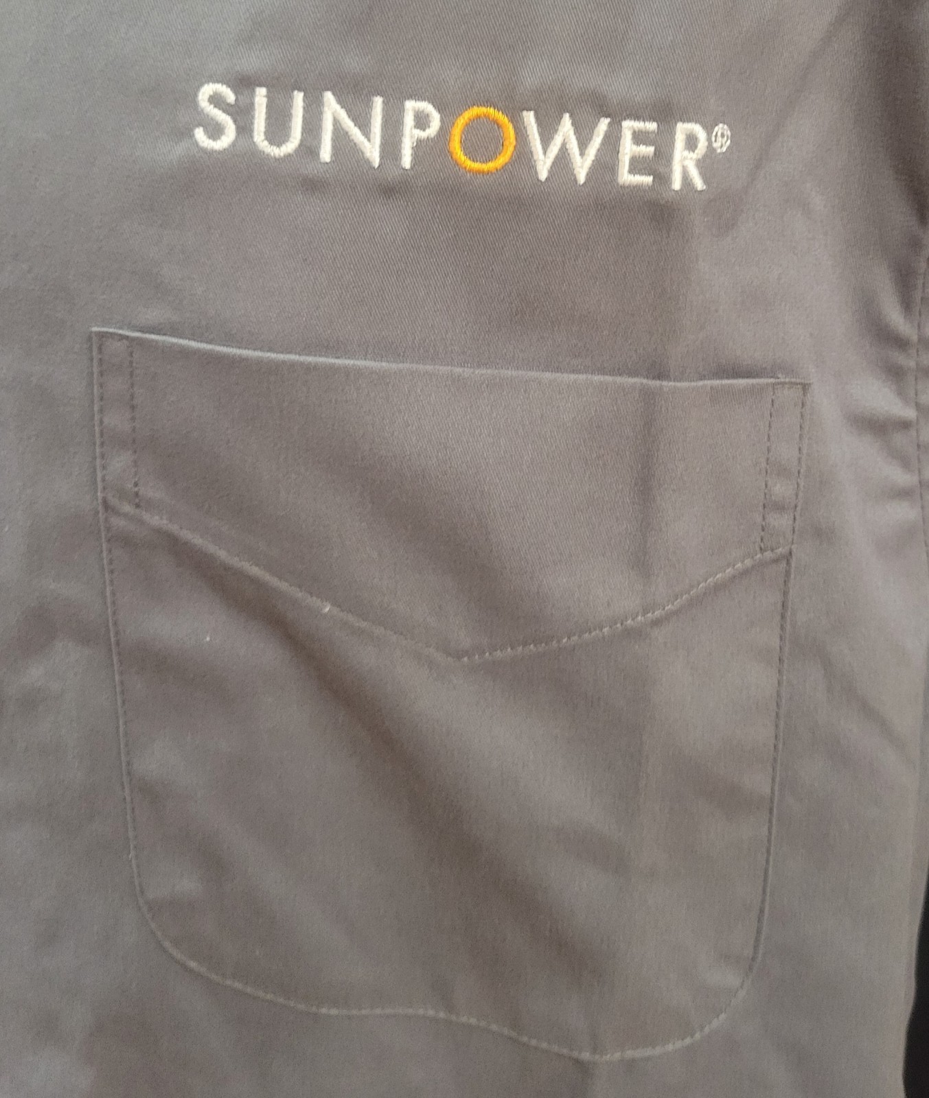 Port Authority Shirt Mens Large Gray Long Sleeve Work Button Down Sunpower New