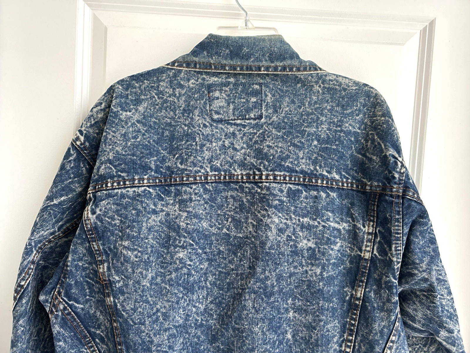 Vtg Acid Wash Denim Jean Jacket Men’s Large 90s Grunge Oversized Hip Hop Coat