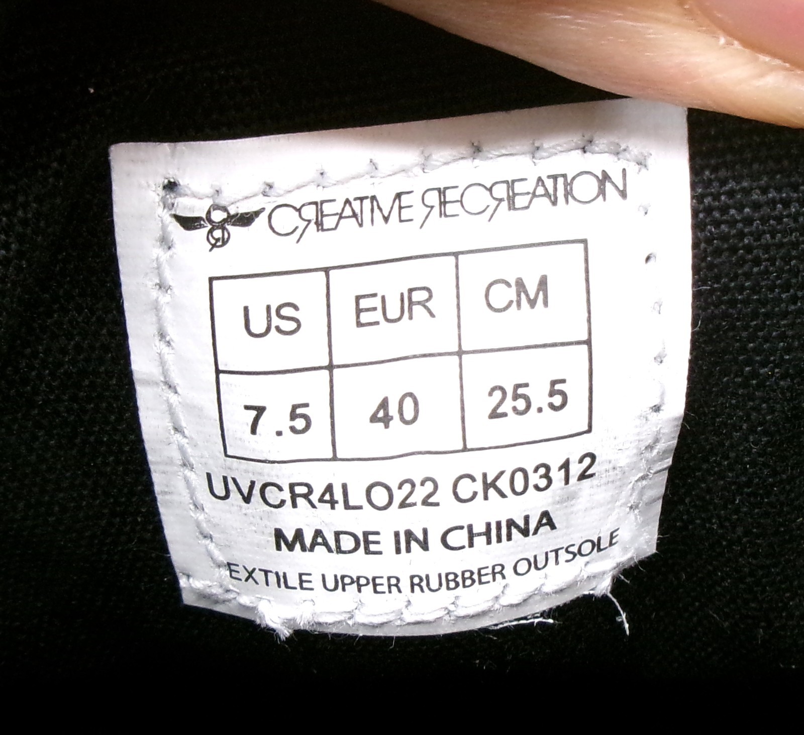 Creative Recreation Shoes Cesario Lo Dark Gray Sneaker Size 7.5