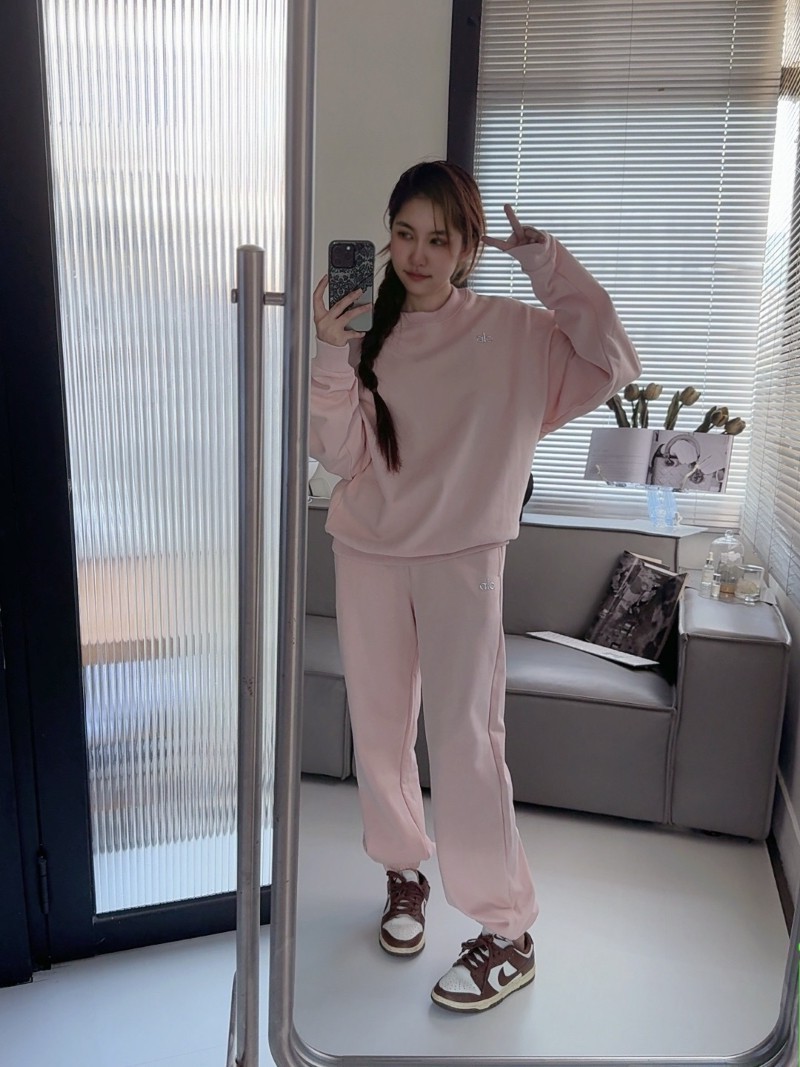 NEW AIo Yoga Set Accolade Crew Neck Pullover+Sweatpant Suit Oversized Women Set