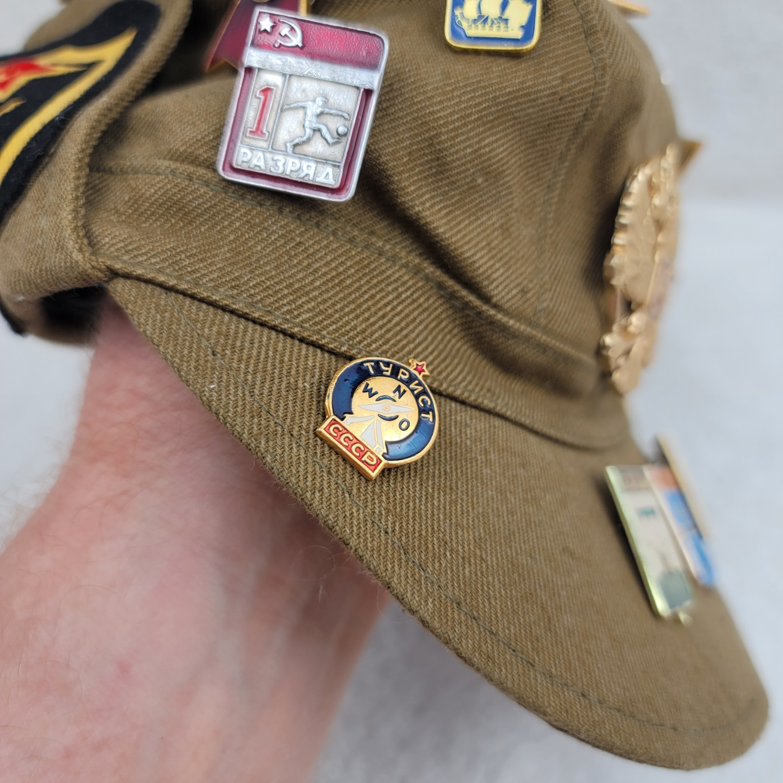 Soviet Army Pilotka Construction Battalion Afghanistan War Cockade Lenin Pins