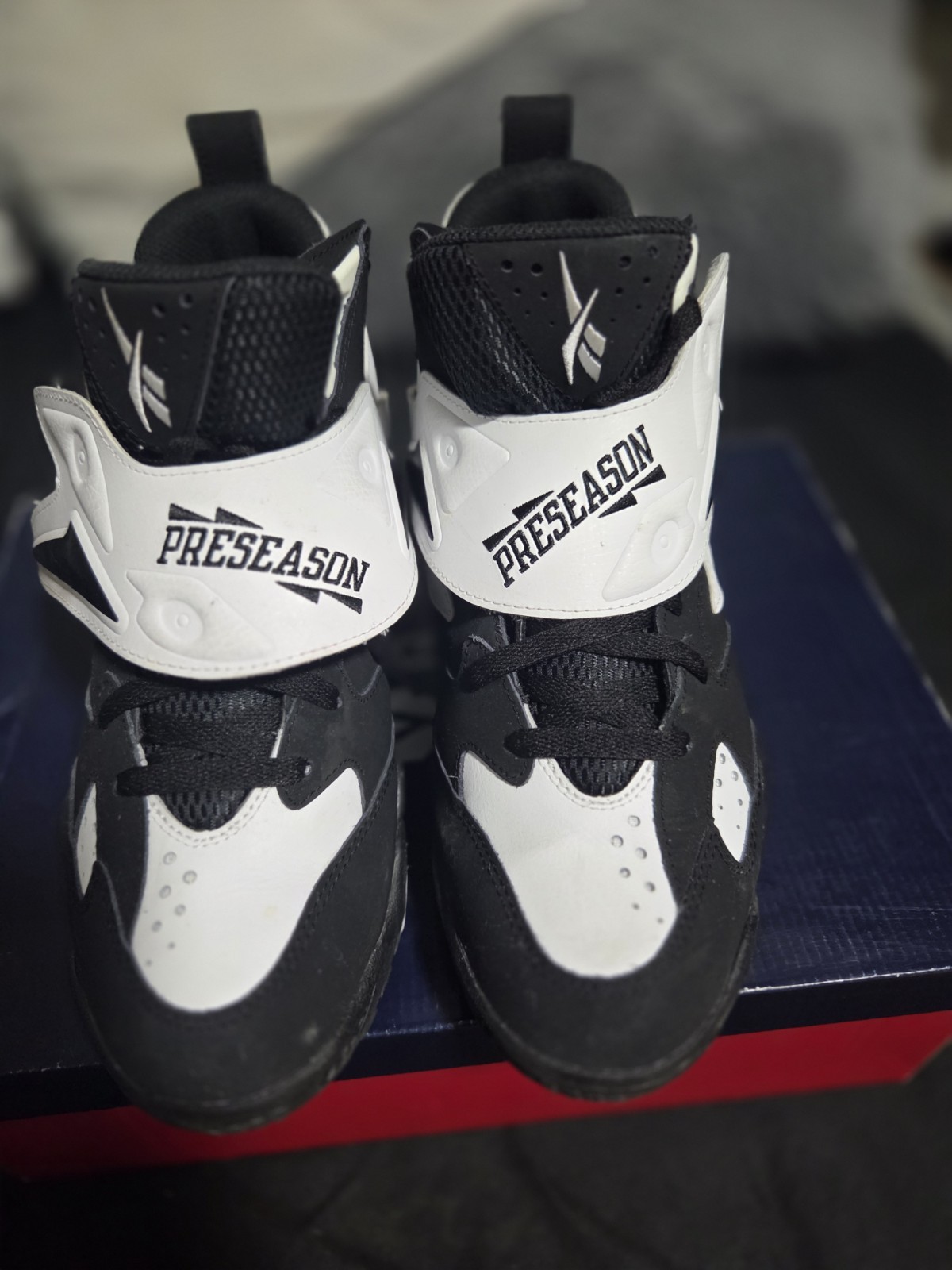 Reebok Preseason 94 Mid-Top Leather Basketball Sneakers Black/White 100202788