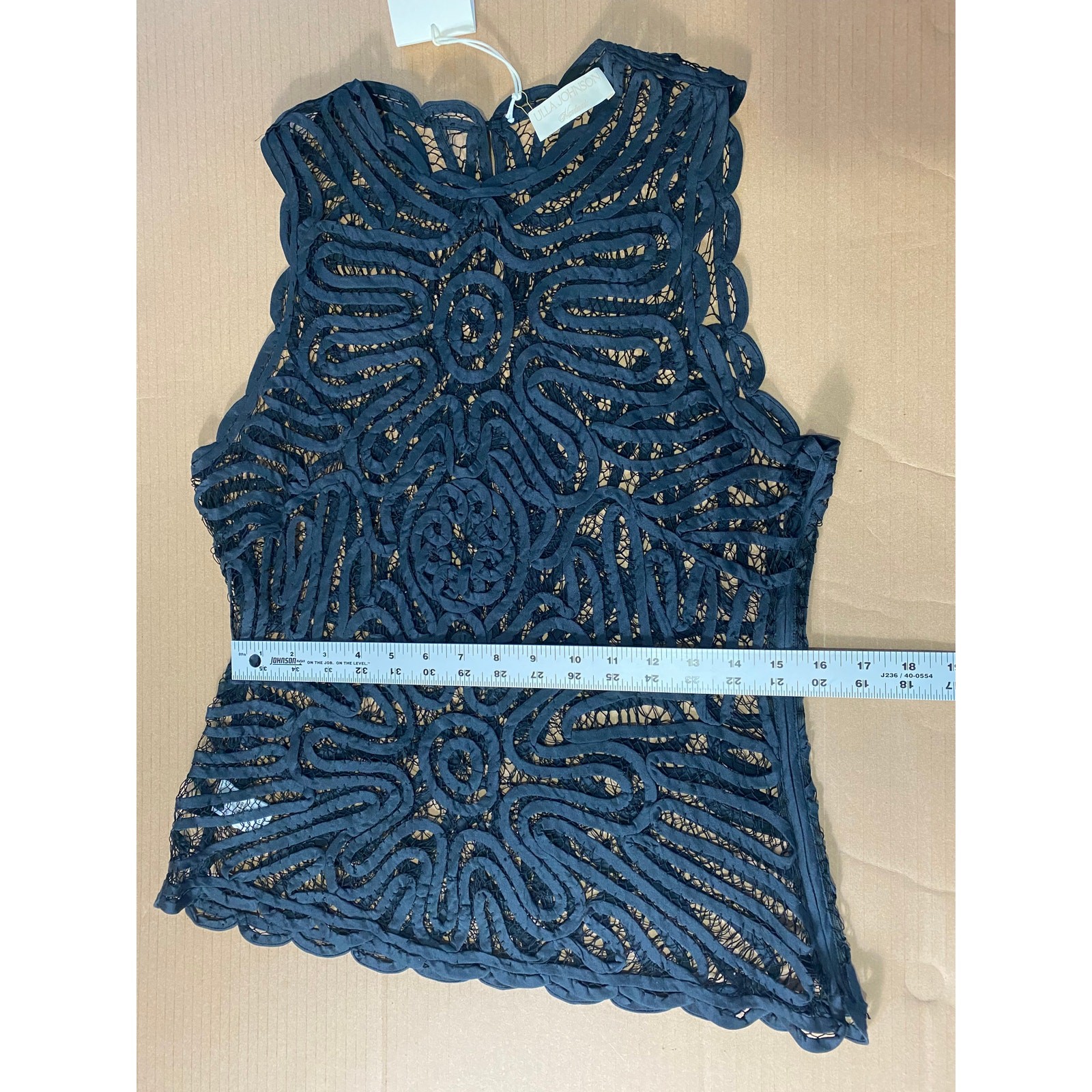 ULLA JOHNSON TOP 6 SHEER BLACK SILK RIBBON LACE EDGY GRUNGE FAIRY WHIMSIGOTH