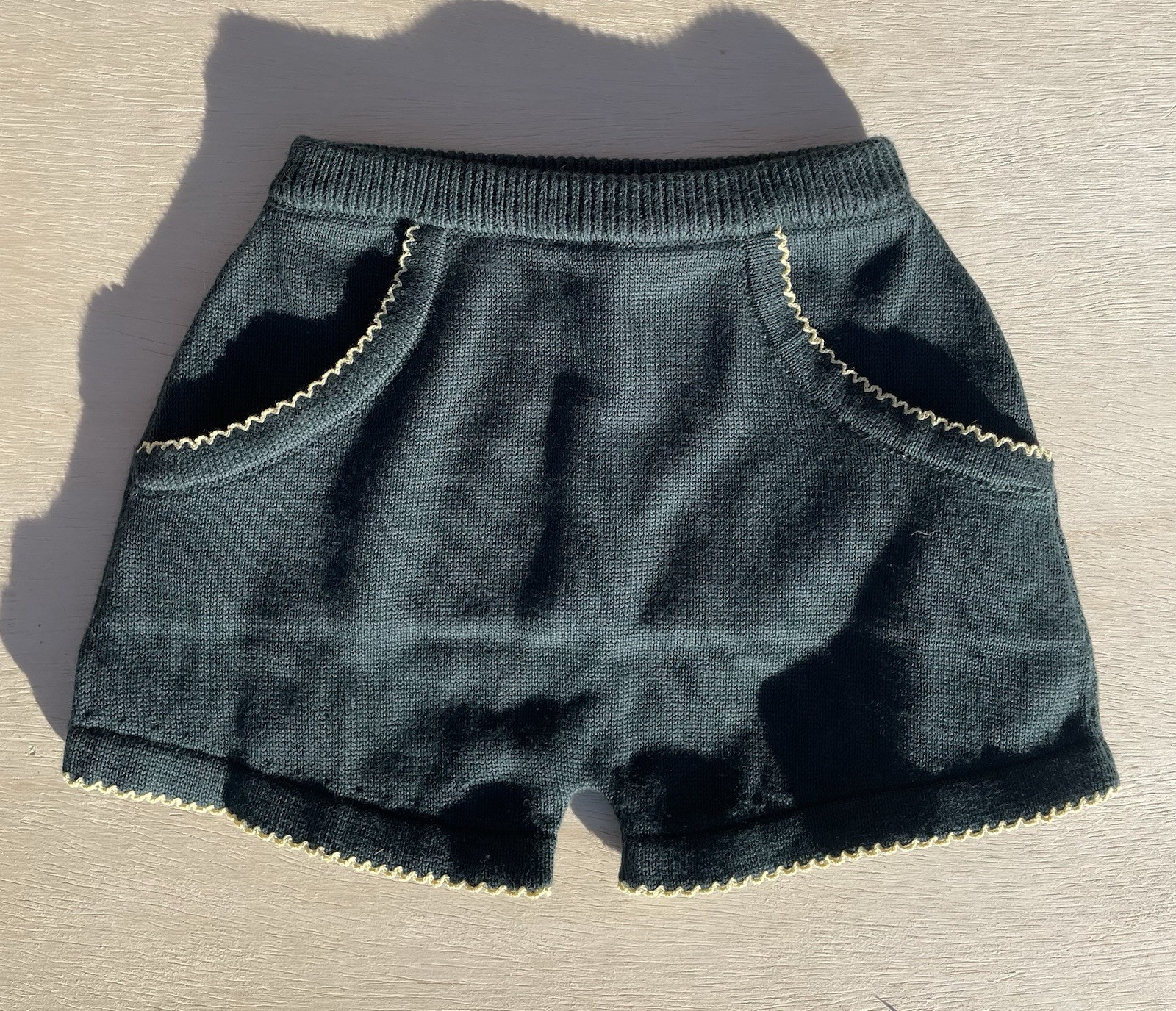 Mischa & Puff Kids Girls Size 4/5 Pima Cotton Shorts Teal Blue Green White Trim