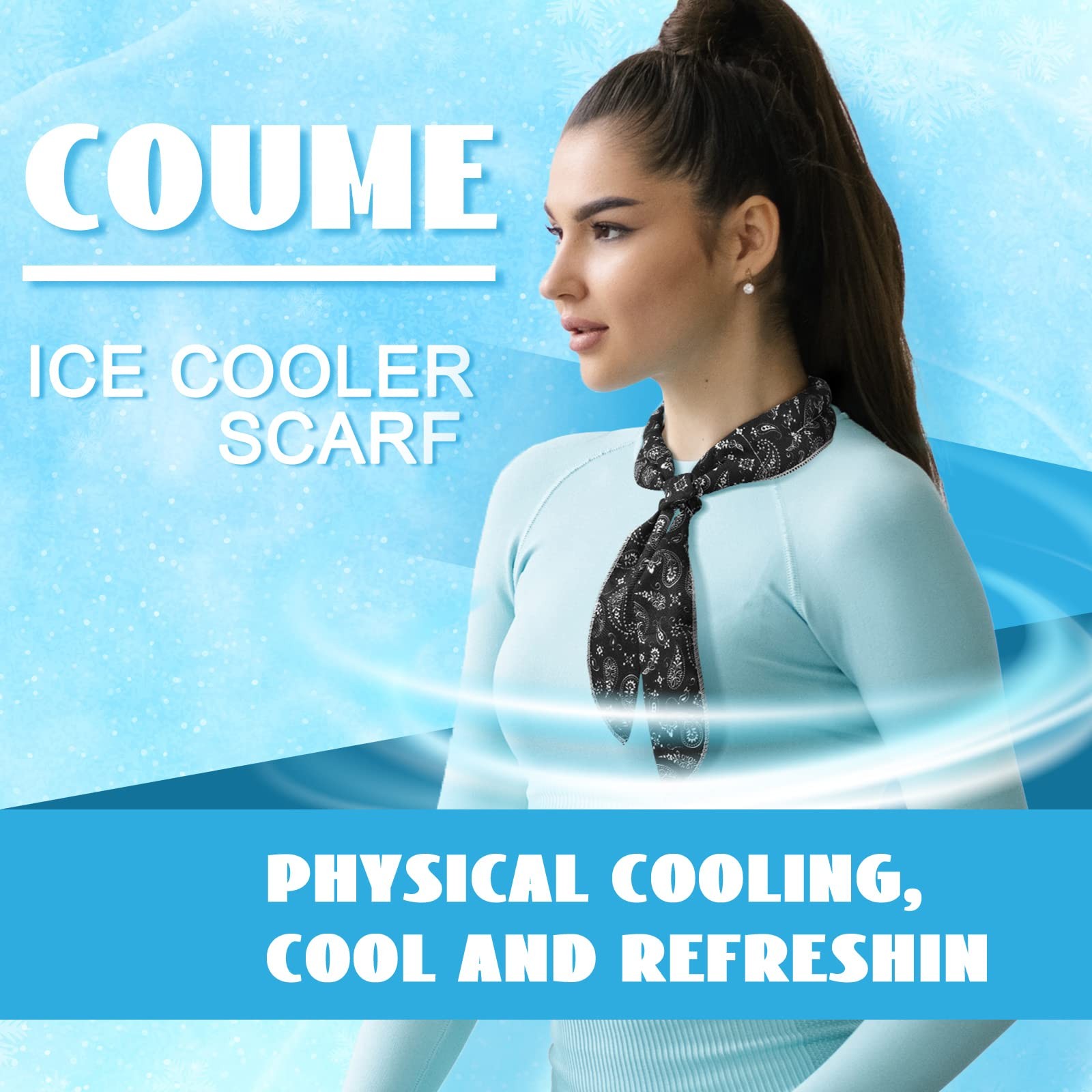 Coume 6 Pack Cooling Neck Wraps Cooler Ice Wrap Scarf Bandanas for Hot Weathe…