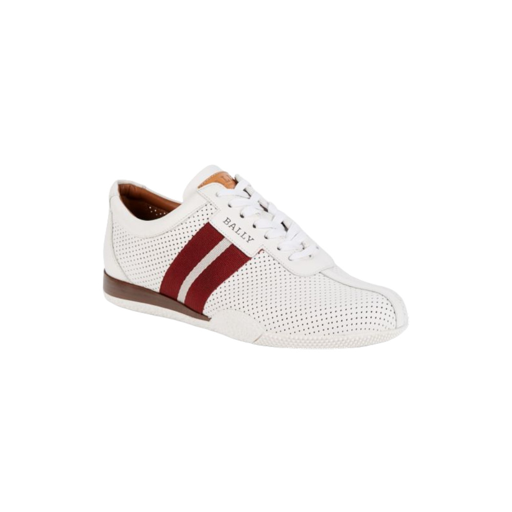 Bally Frenz Men’s 6233822 White Perforated Leather Sneakers MSRP $535 NEW