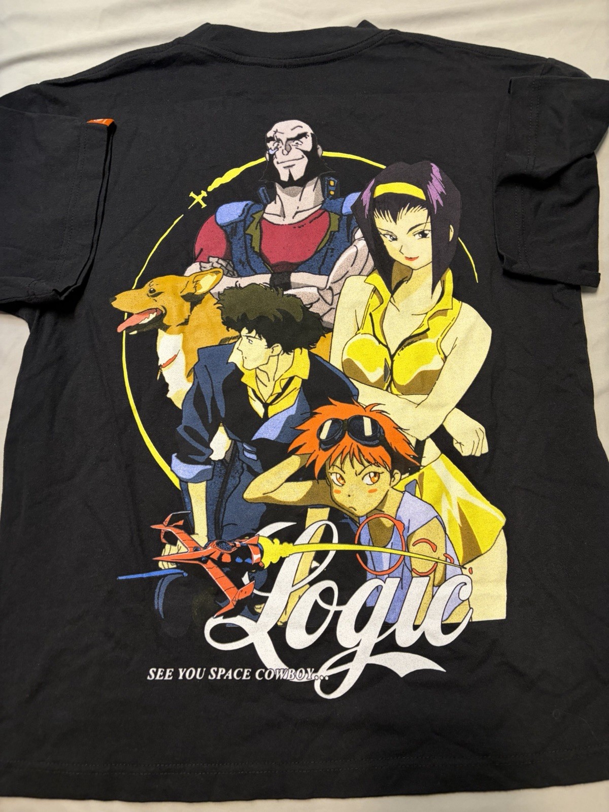 Crunchyroll X Logic Cowboy Bebop T Shirt Mens S Black Oversized Space Cowboy