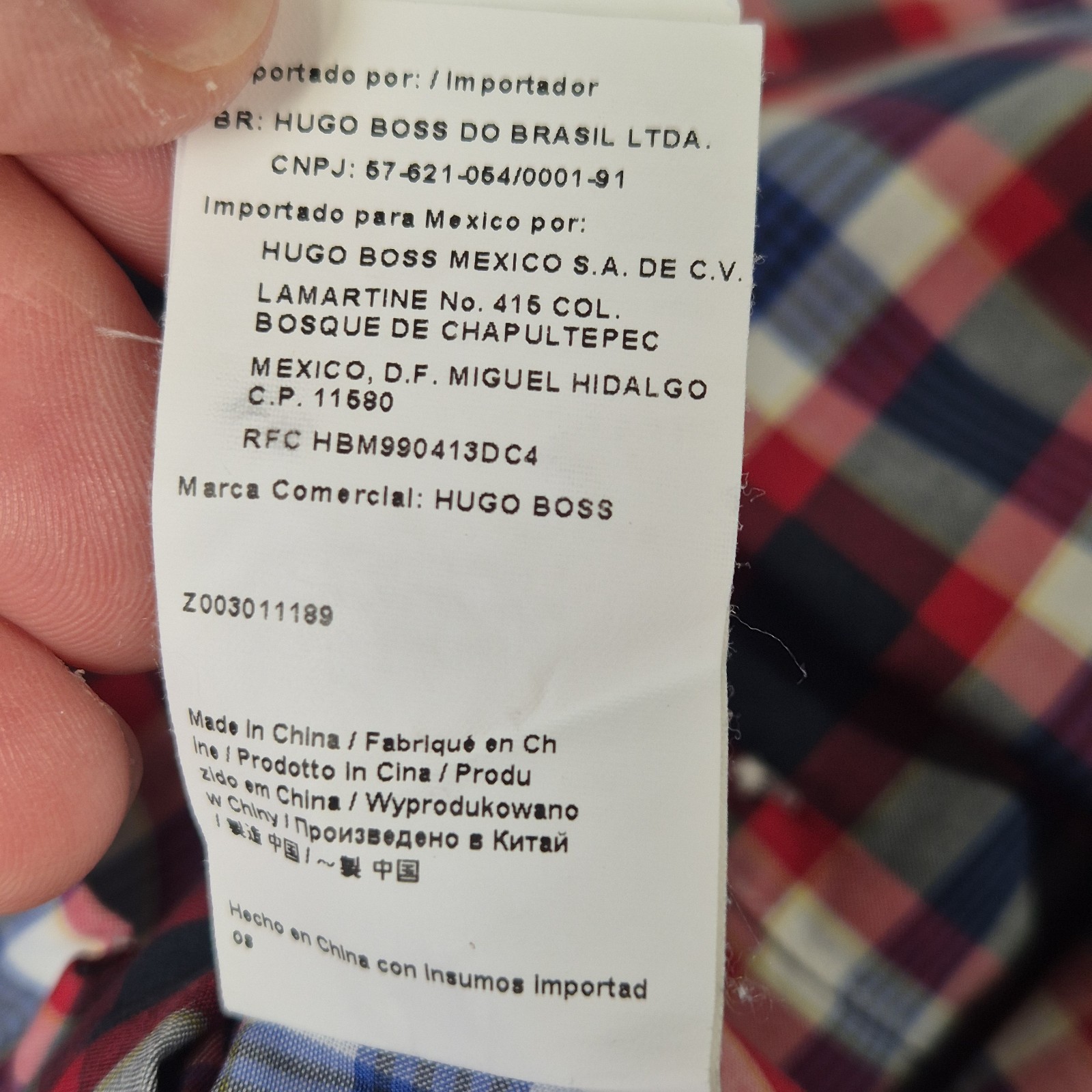 Hugo Boss Checked Button Up Long Sleeve Shirt Men’s L Blue Green White