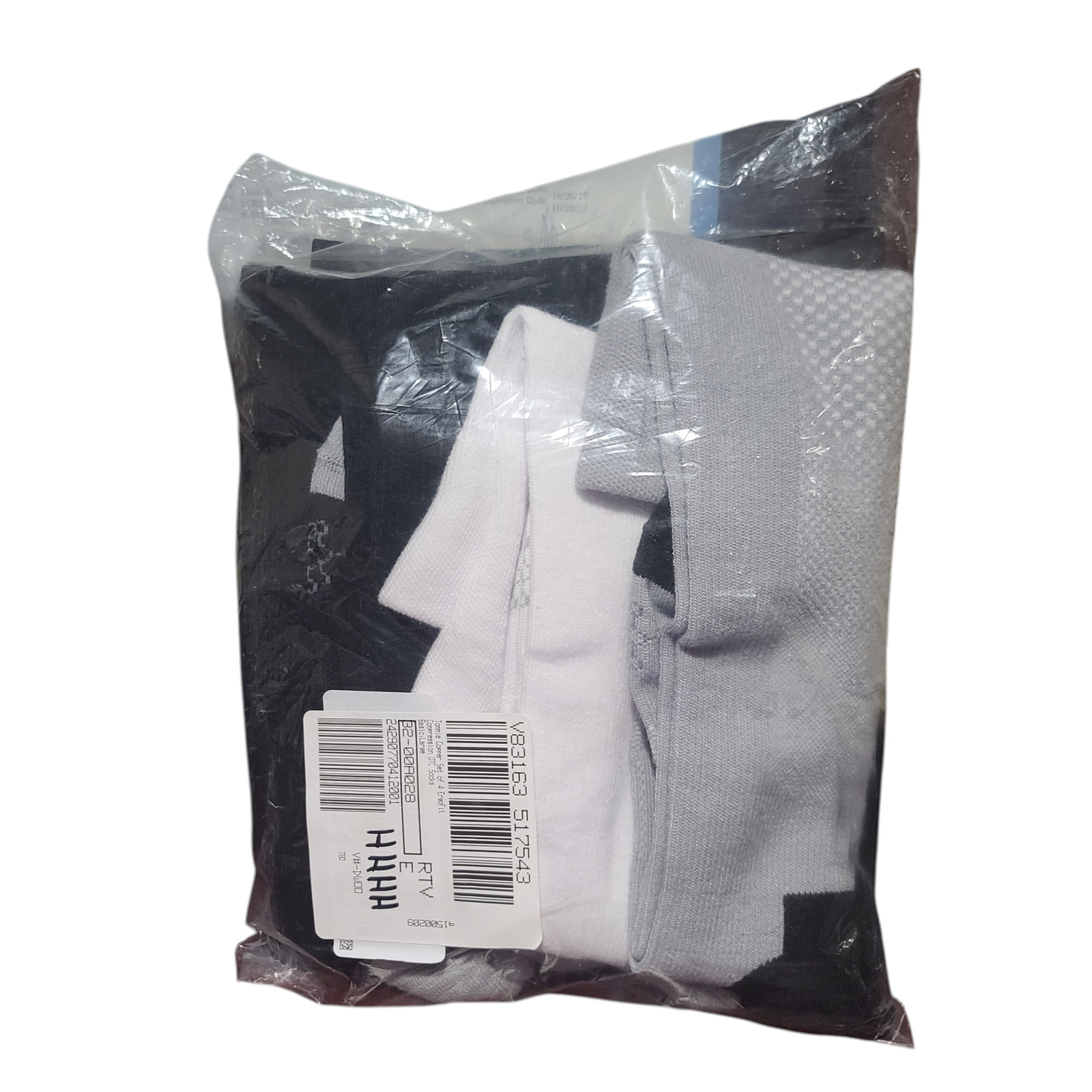 Tommie Copper 4 Pack ErgoFit Compression OTC socks Basic – Large