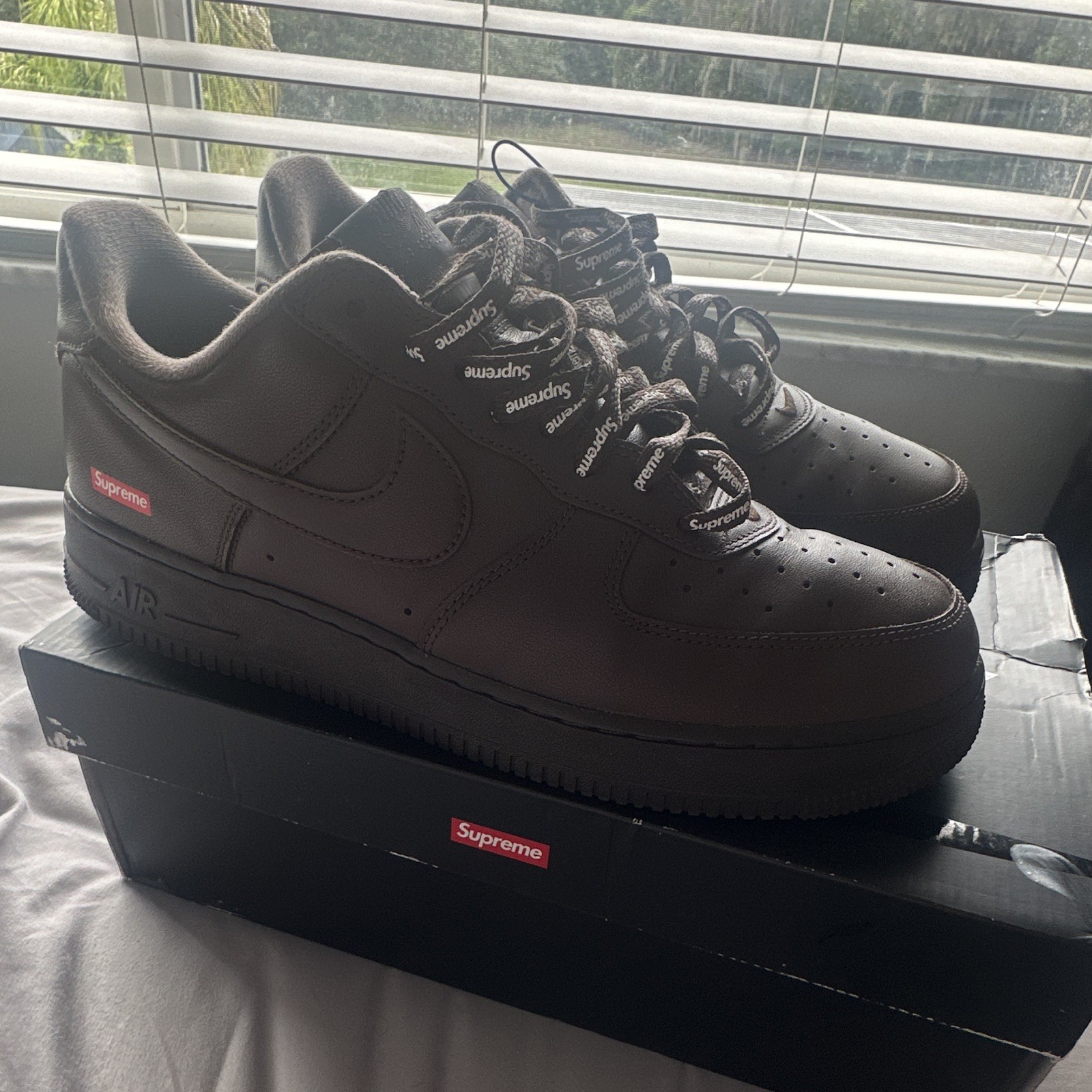 Nike Air Force 1 Low Supreme Size 11 Box Logo Baroque Brown Original (With Box)