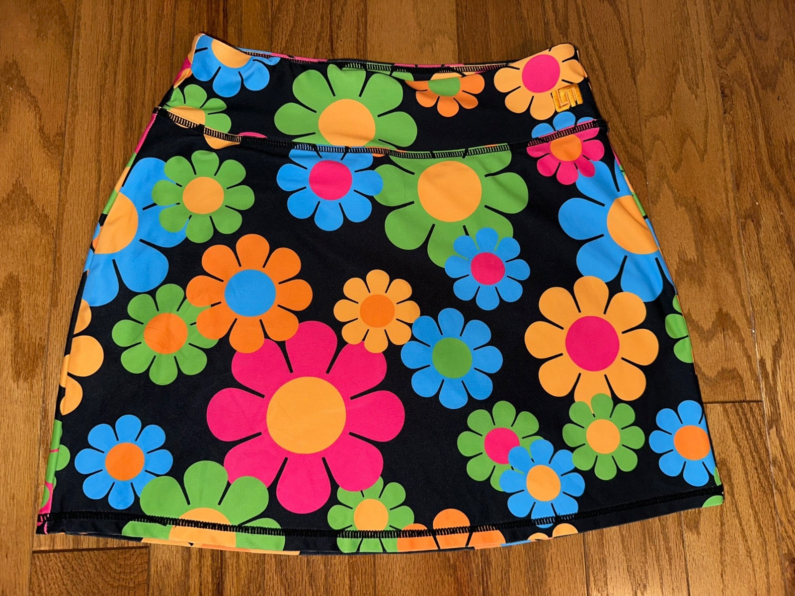 Loudmouth Ladies Black Blue Pink Flowers Skort Athletic Resort Wear waist 28in