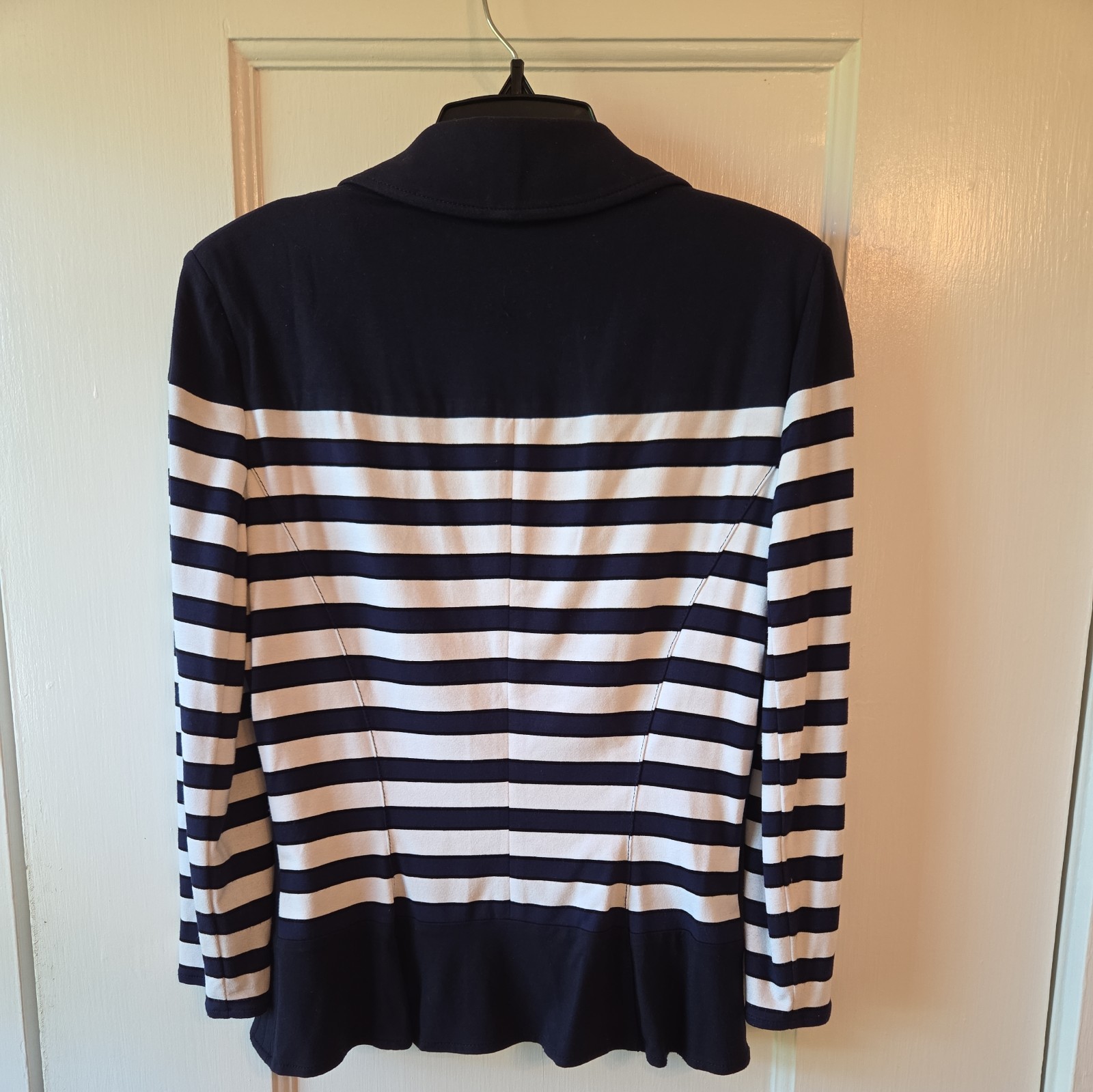 White House Black Market Navy And White Striped Blazer Size 6