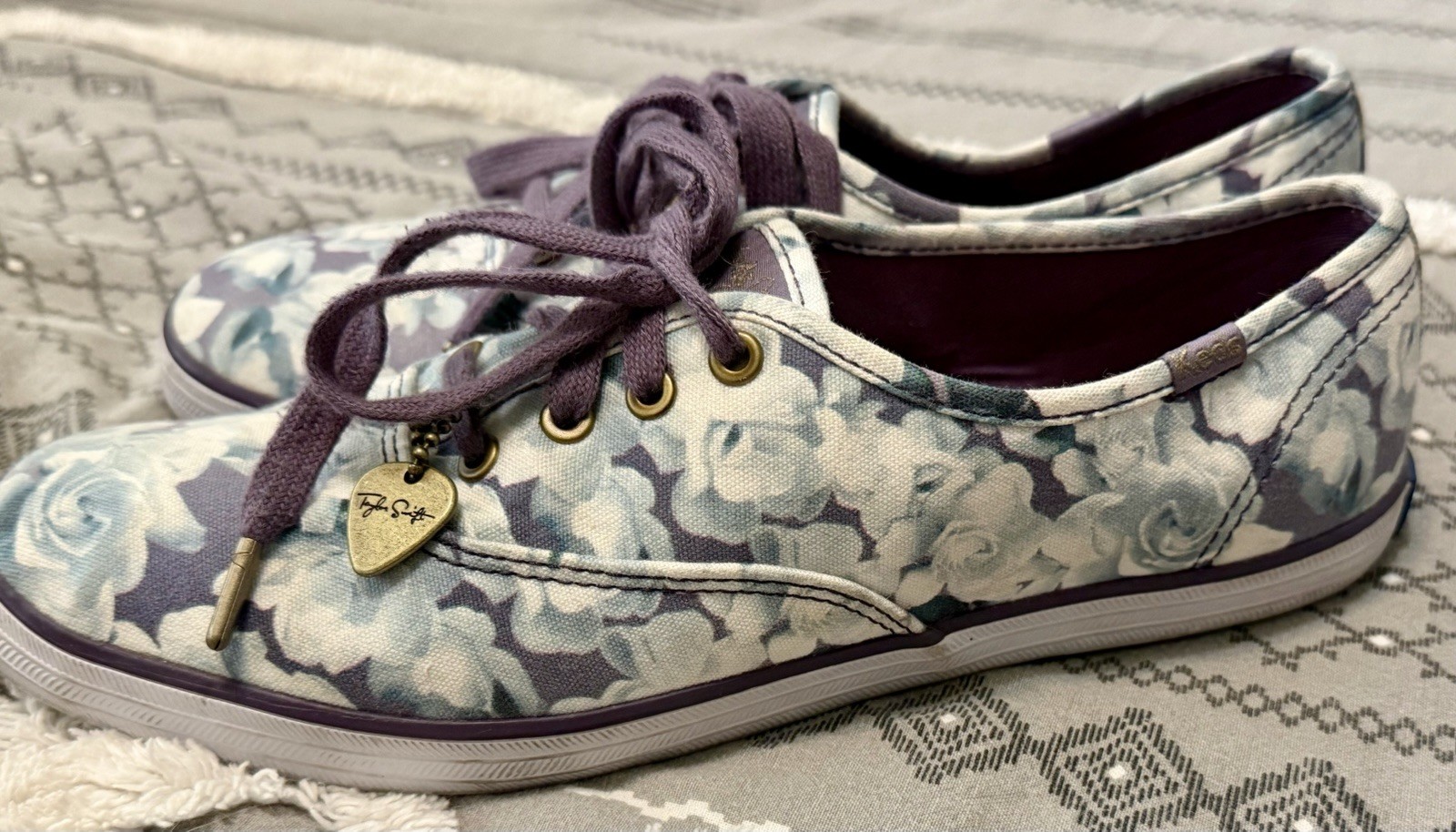 Keds x Taylor Swift Champion floral print sneakers Women’s 8.5 Blue White Purple