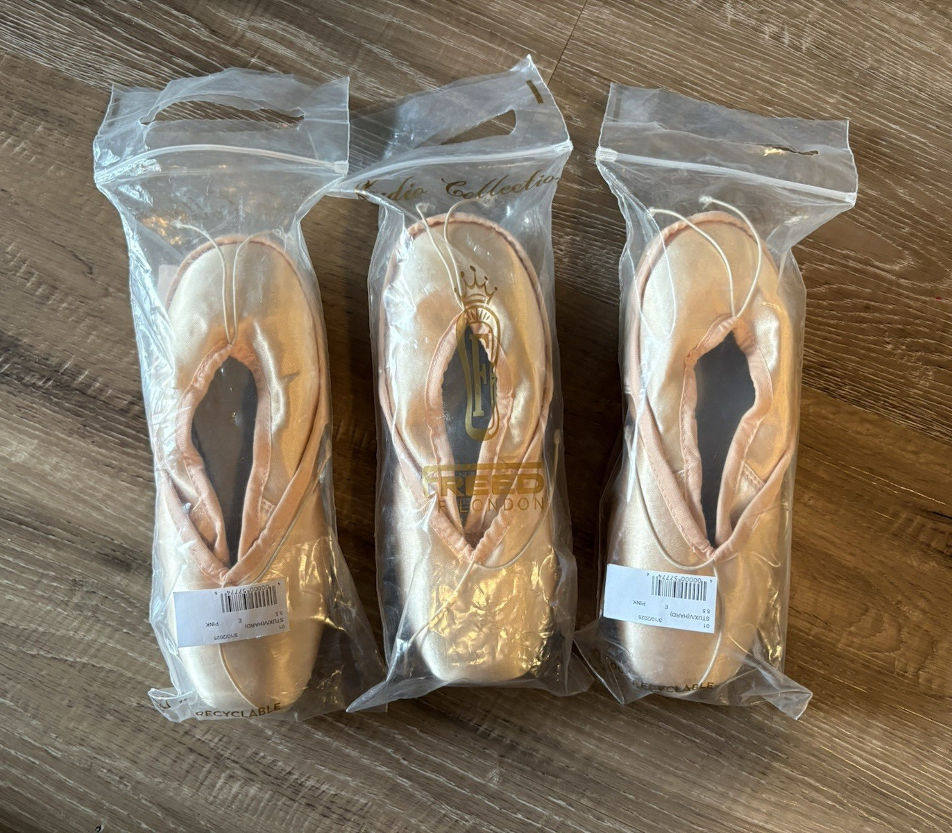 Freed of London Studios Professional 3 Pairs Pink Pointe Shoes STUX/V(HARD)