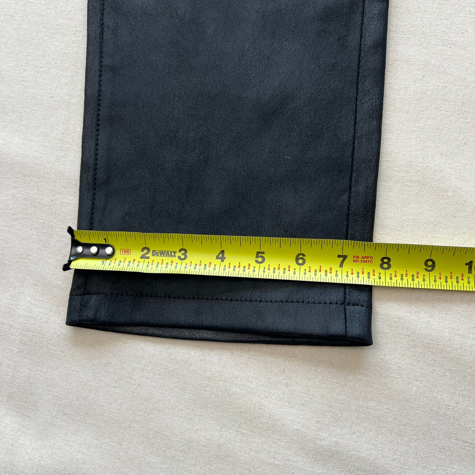 MIKUTA Womens 100% Sheep Stretch Leather Pants Size 26 Black Straight Leg