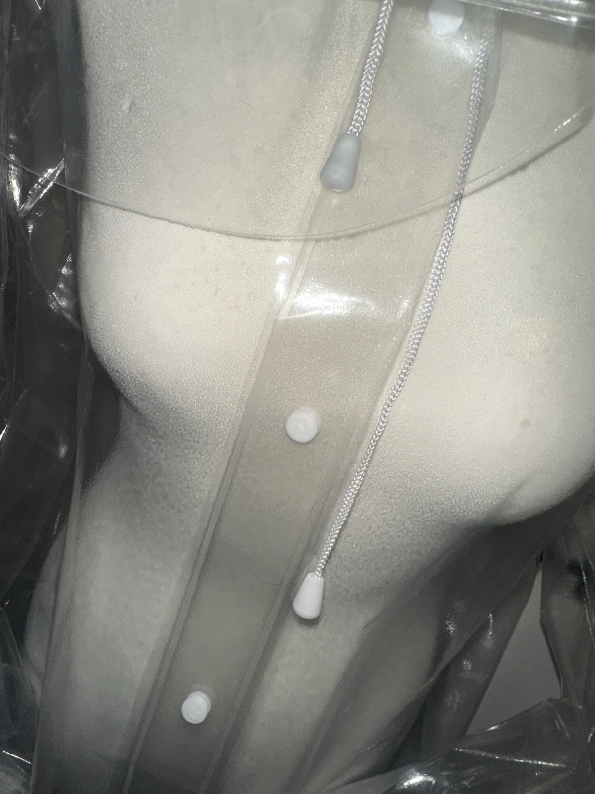 Erotic Waterproof PVC Plastic Vinyl Long Raincoat Mac Fetish SeeThrough 12/14