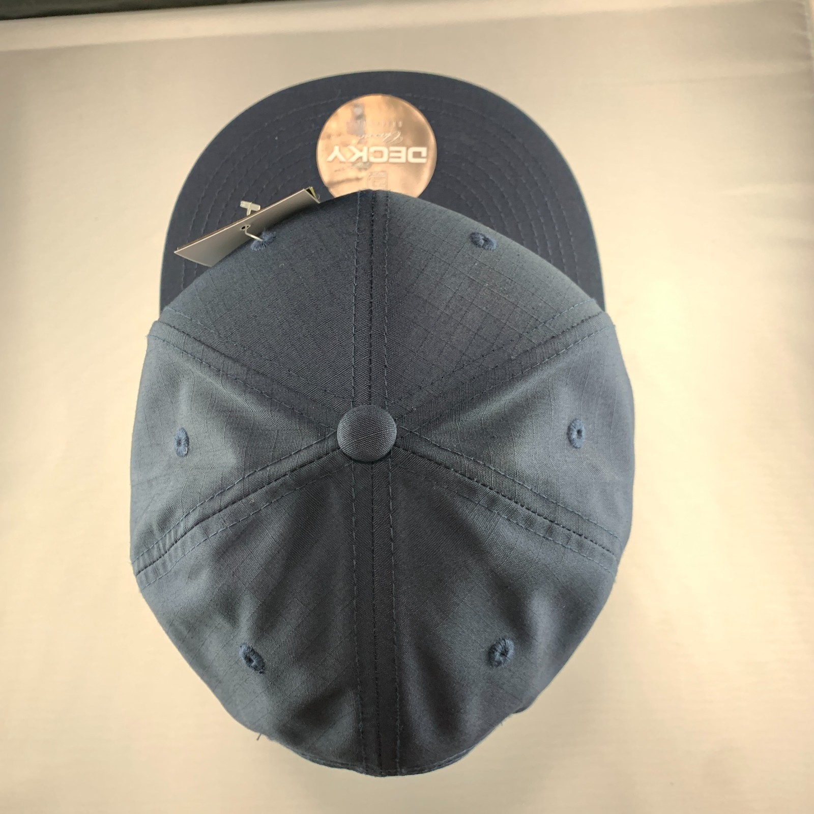 Ripstop Flat Bill Snapback Cap – Navy, Cotton Hat (Decky 360-NVY, New with Tags)