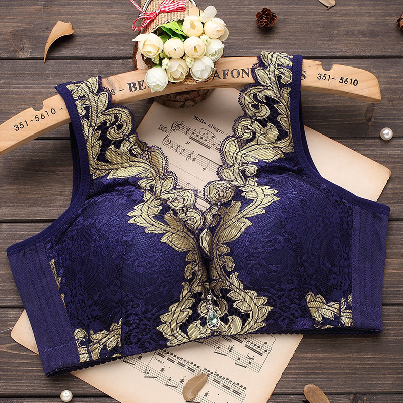 Womens Bra Sexy Floral Cup Comfy Deep V Push Up Bra Wireless Lingerie Healthy BC