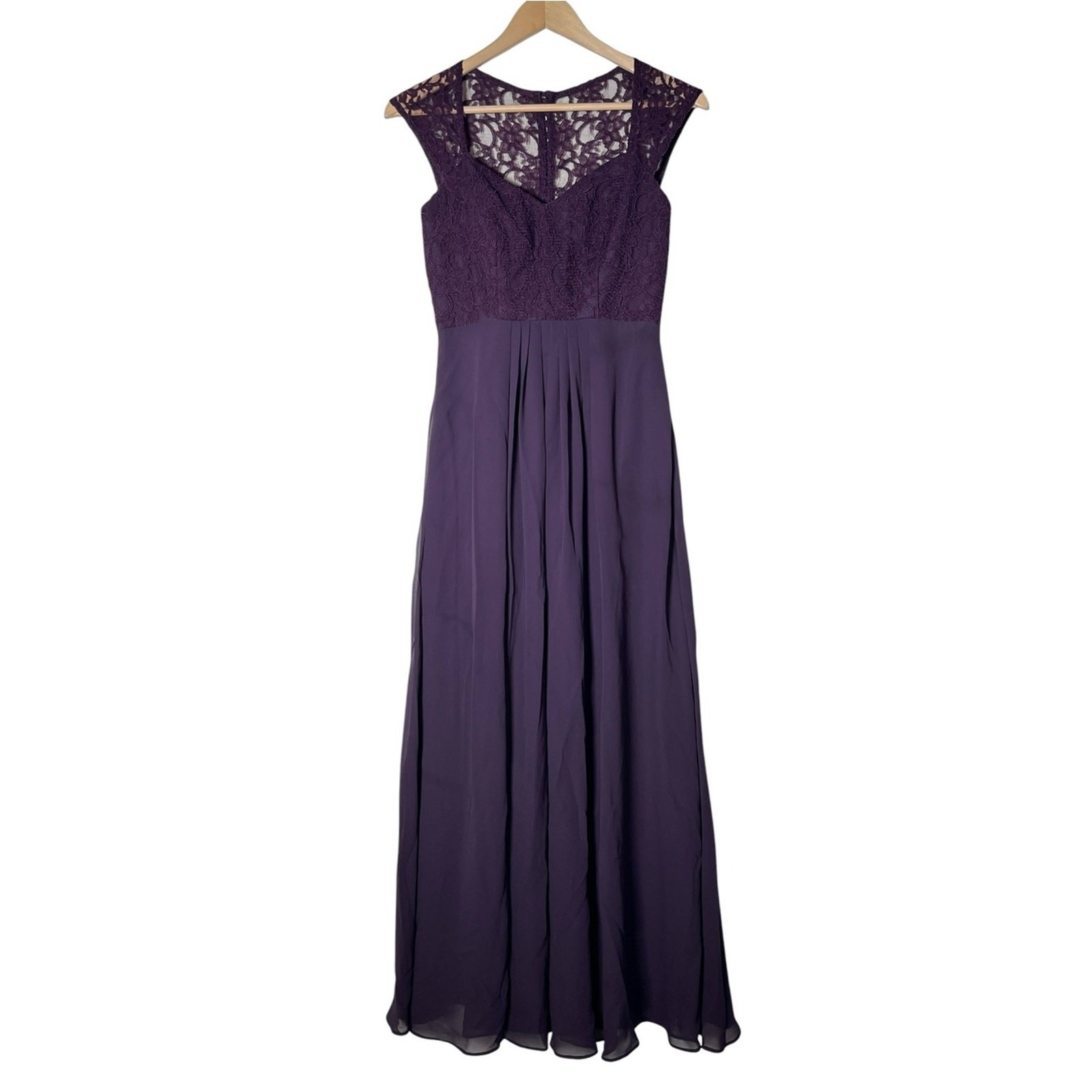 Bill Levkoff Deep Purple Lace Bodice Maxi Formal Gown size 2 B110