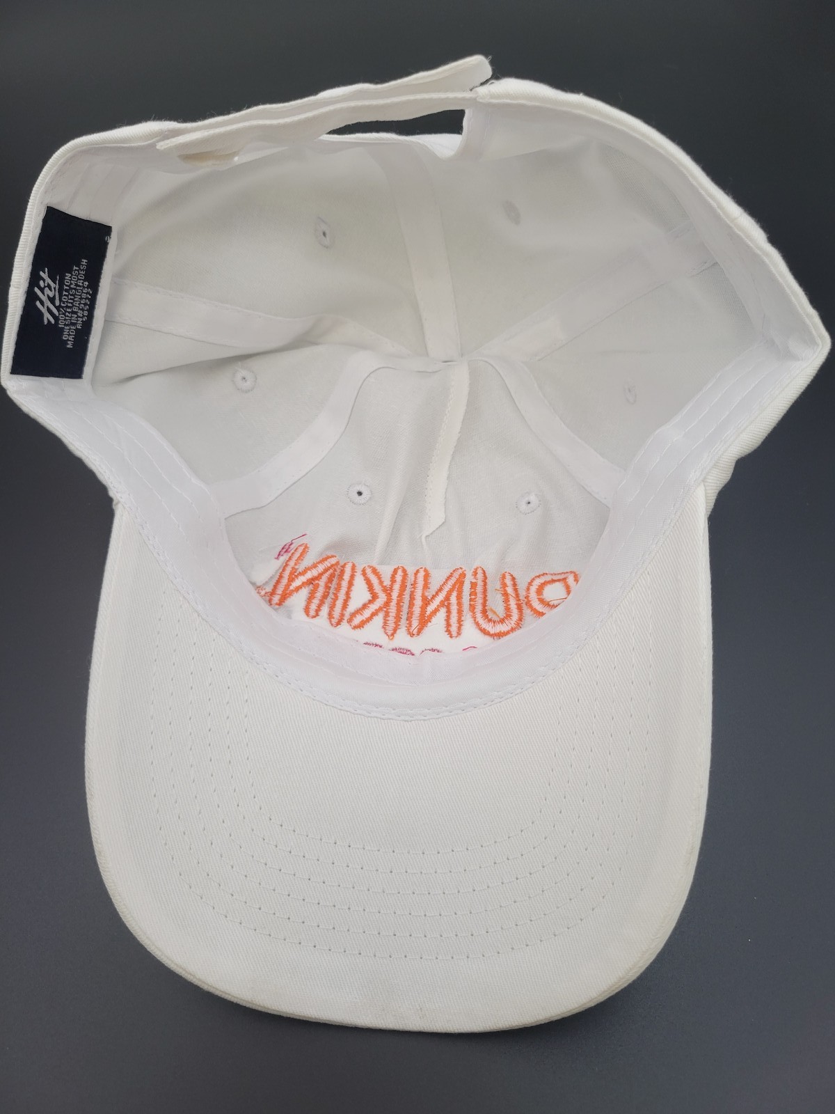 Dunkin Doughnuts AN#96864 White Logo Baseball Cap One Size Fits all Cap