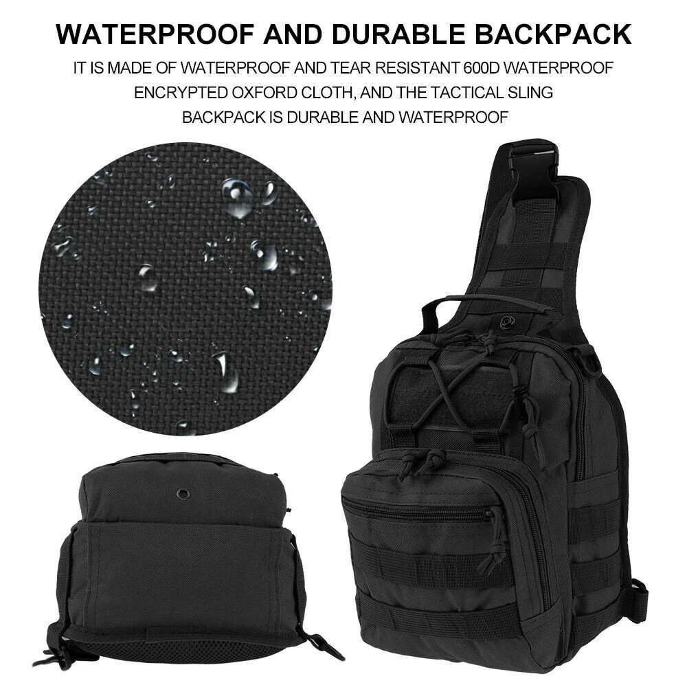Outdoor Hiking Tactical Sling Backpack Men’s Molle Travel Chest Shoulder Bag