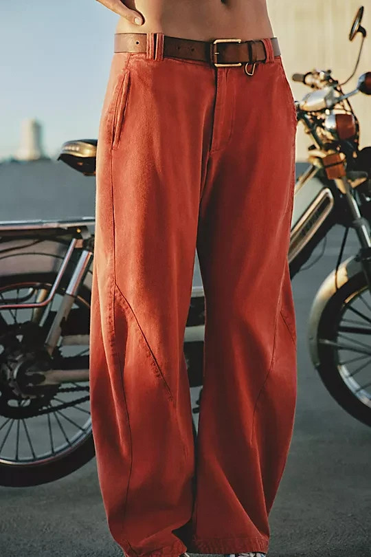 Freepeople – Spotlight Washed Barrel Chino Trousers – Discount