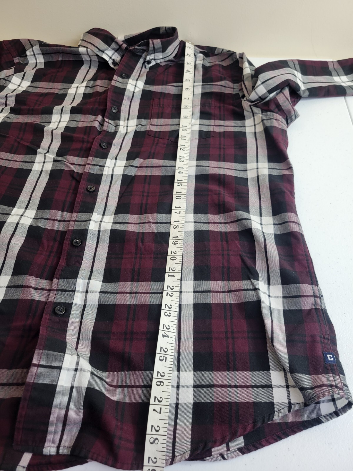Chaps Purple Plaid Easy Care Twill Long Sleeve Button Down Shirt Men’s Size XL