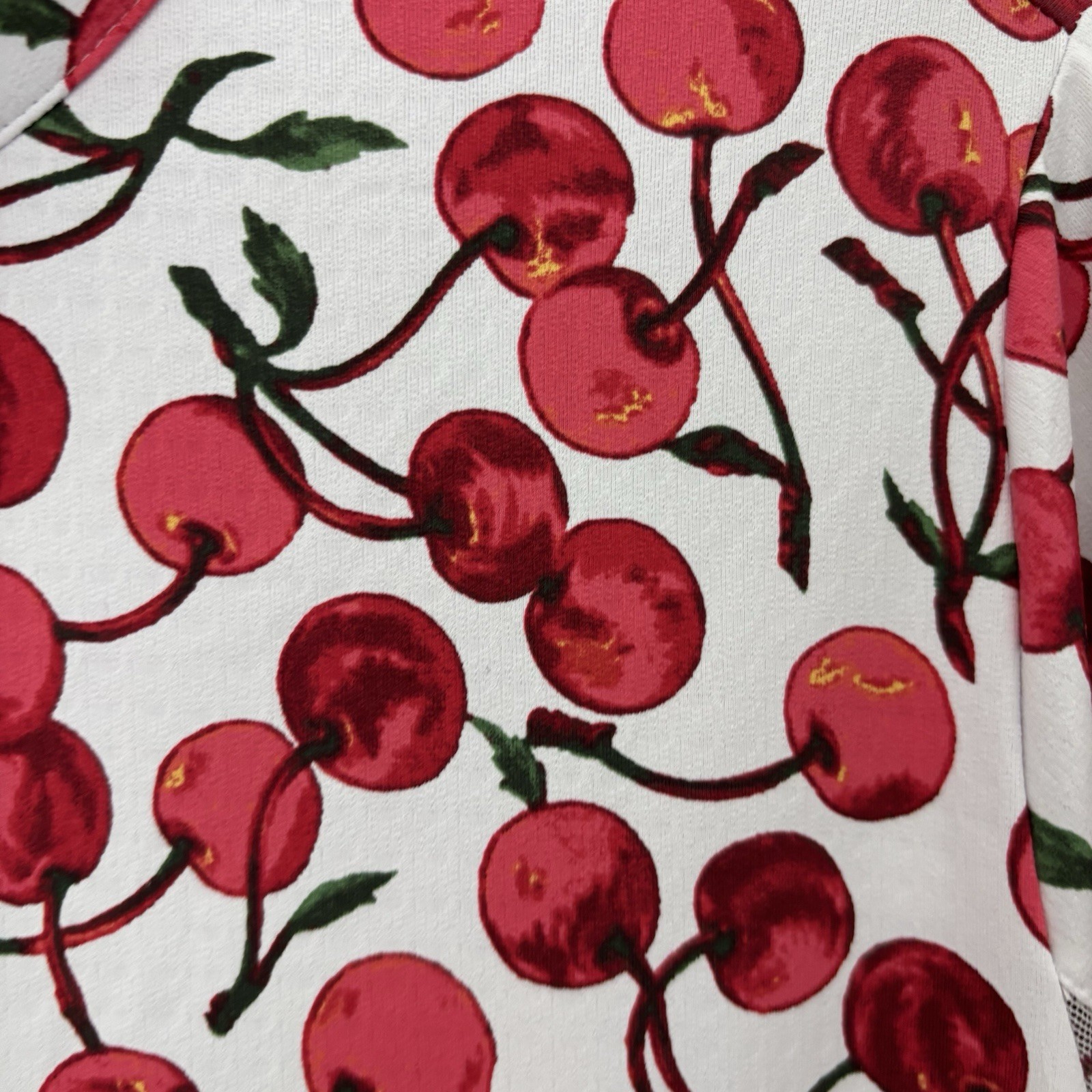 IBKUL 1/4 Zip Pullover Women’s Large Cherry Print UPF 50+ Wicking Cooling NEW