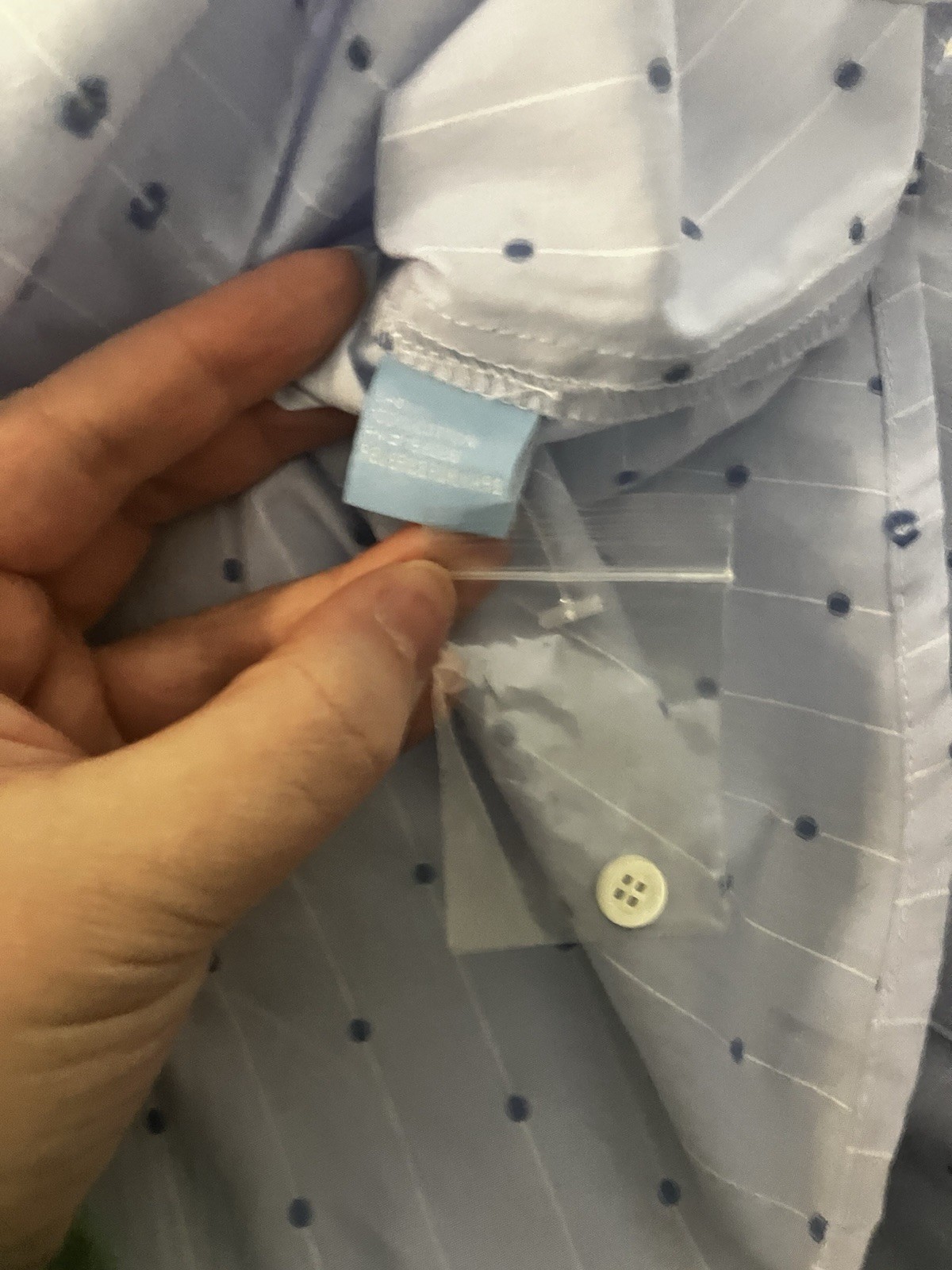 j mclaughlin Size S Fawn French Blue Swiss Button Up Collared Blouse New!