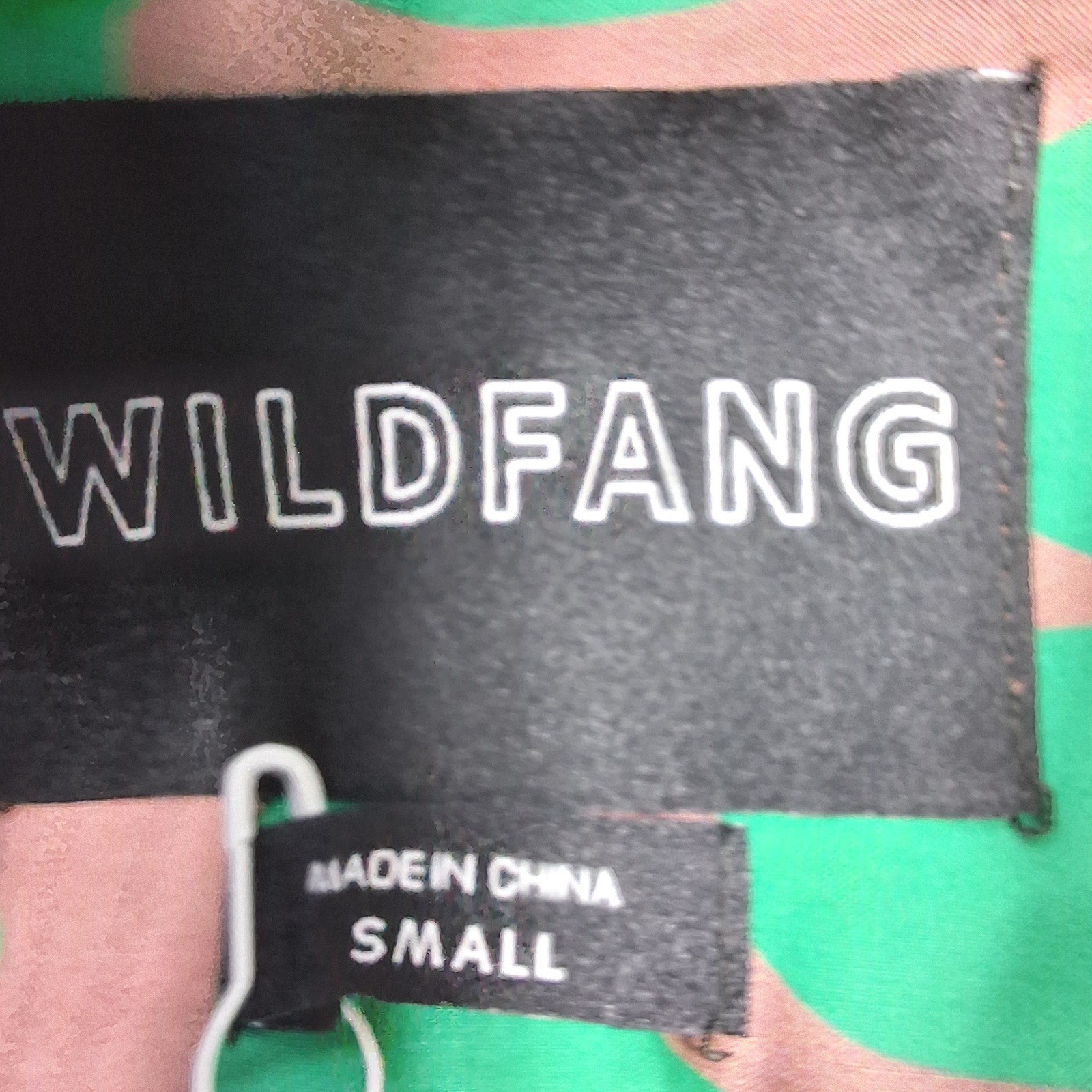 Wildfang Essential Button Up Womens Small Teal Pink Abstract Shirt NEW