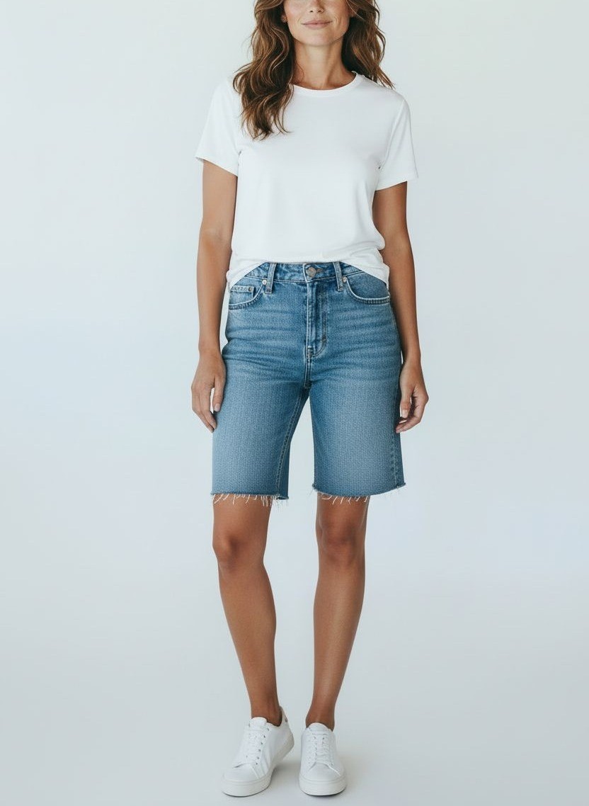 Old Navy Women’s Size 8 Blue Denim Cutoff Shorts 99% Cotton 1% Spandex