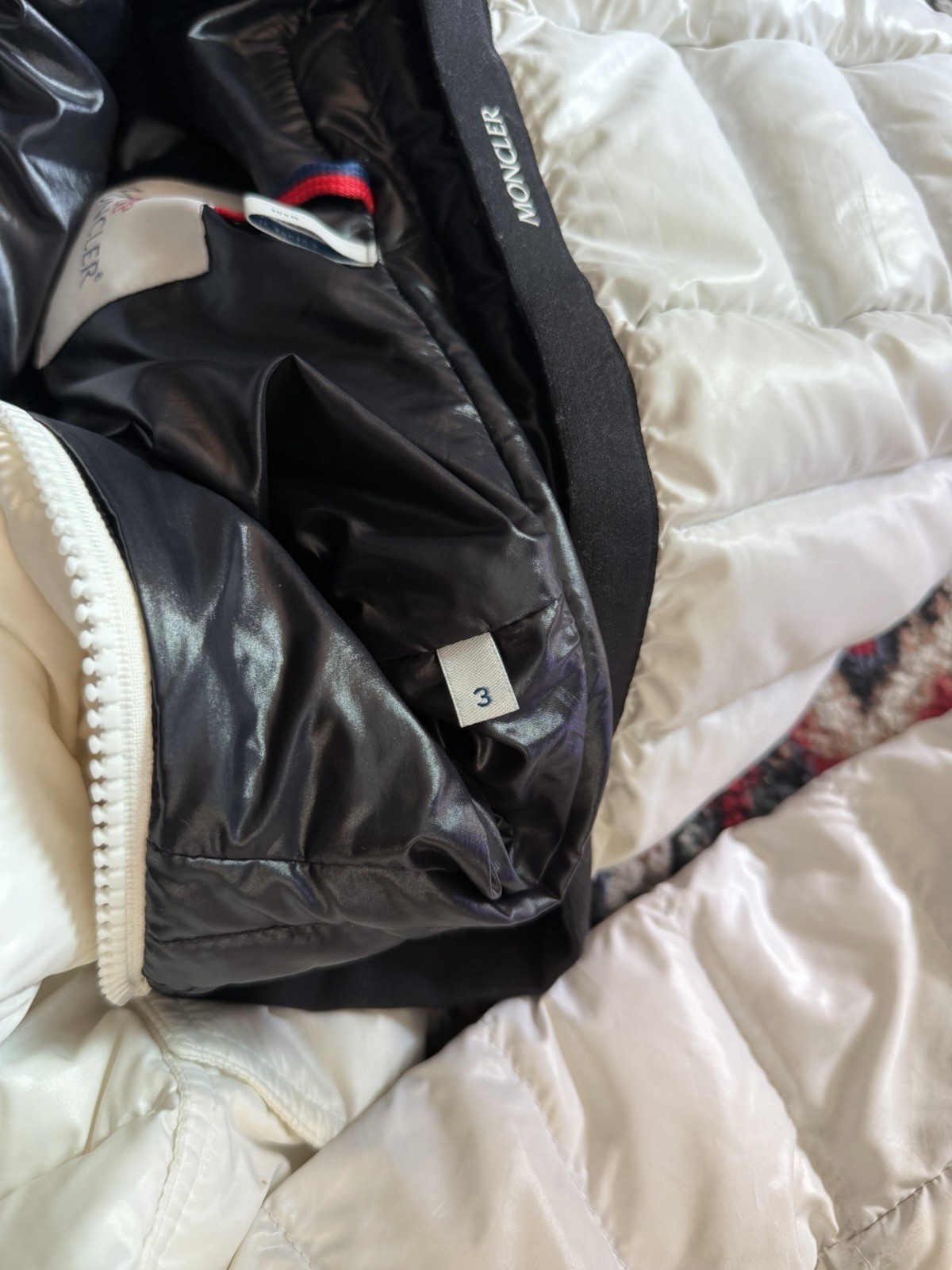 Moncler Galion Down Puffer Jacket White Size 3 Used