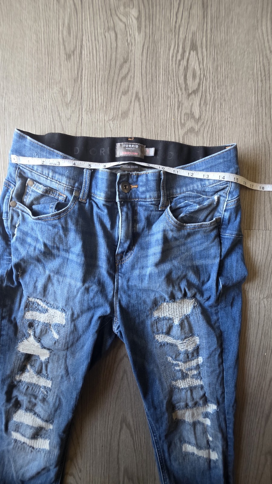 Torrid Bombshell Skinny Jeans – Size 12R – Weared Blue with Stretch