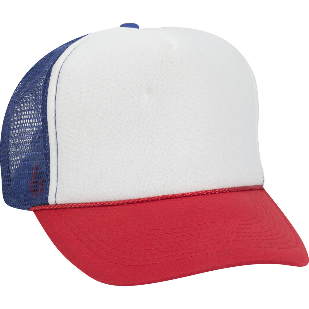 OTTO 5 Panel High Crown Polyester Foam Front Mesh Back Snapback Trucker Cap