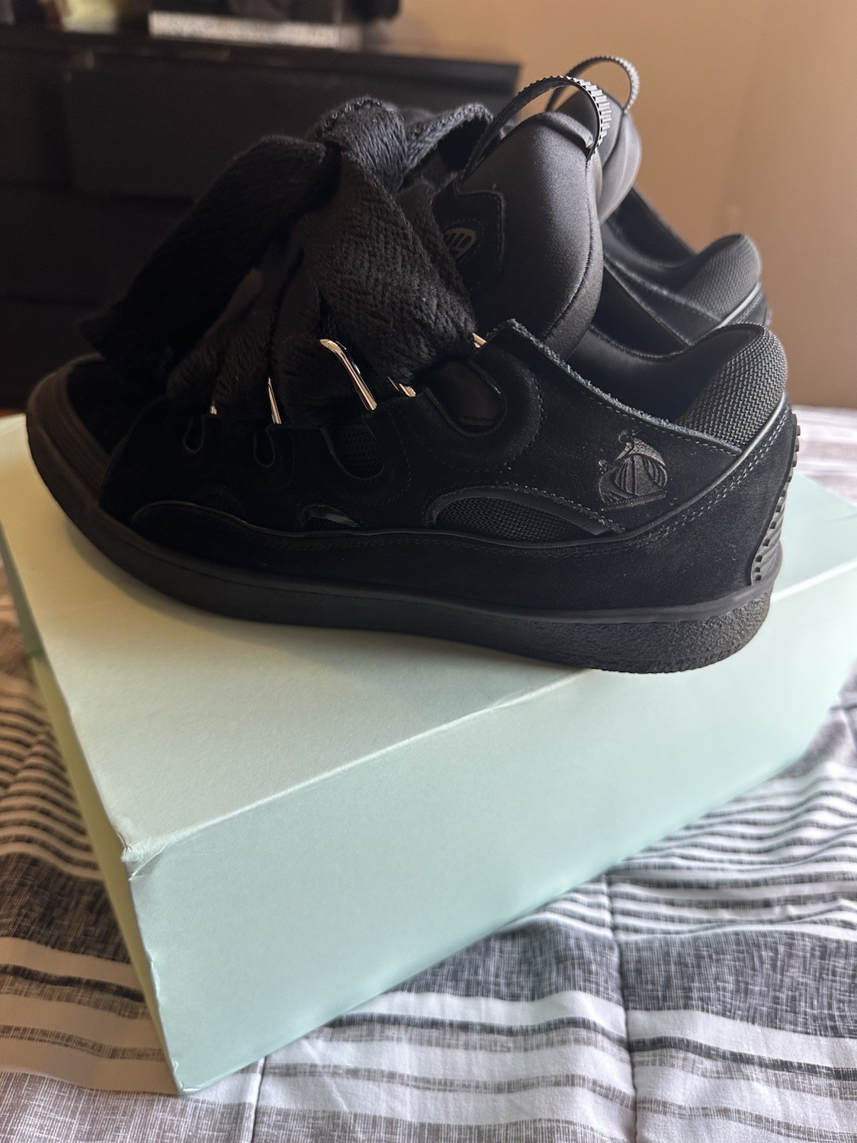 All Black Lanvin Designer Shoes
