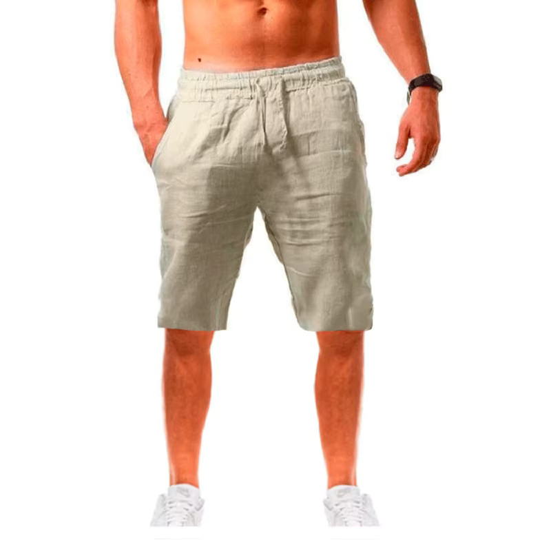 Men’s Cotton Linen Summer Shorts Breathable Casual Fitness Gym Sports Pants Gift