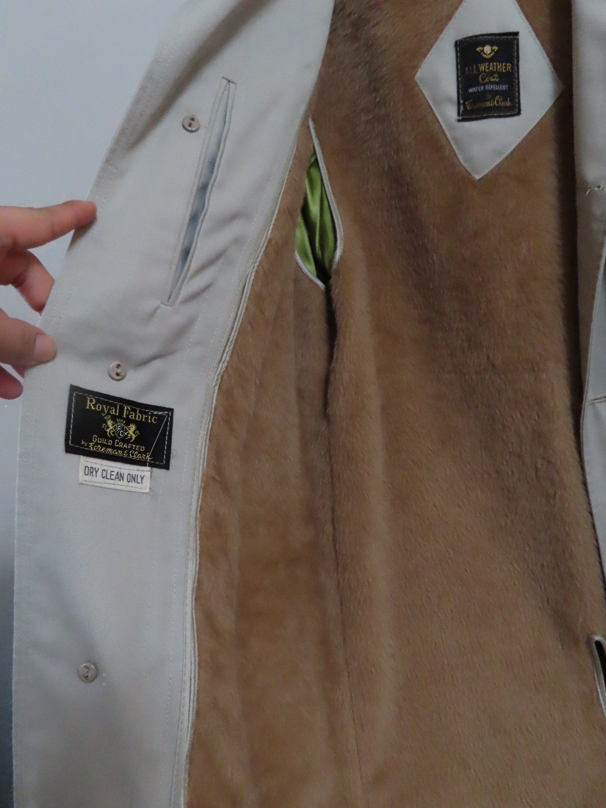 Foreman&Clark Royal Fabric Guild Label All Weather Coat Water Repellent Women 34