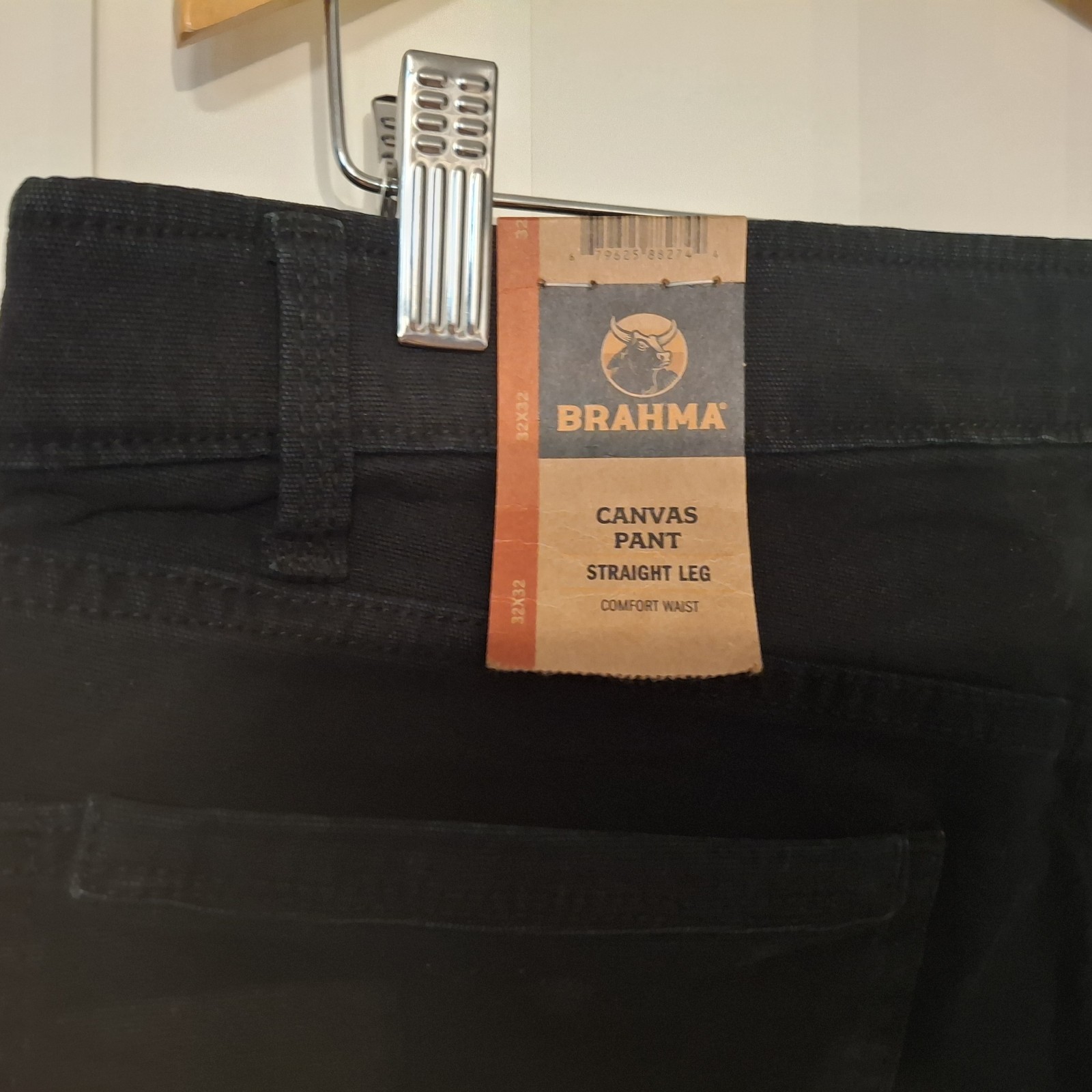 NWT Men’s Brahma Black Carpenter Canva Straight-Leg Pants 32×32.