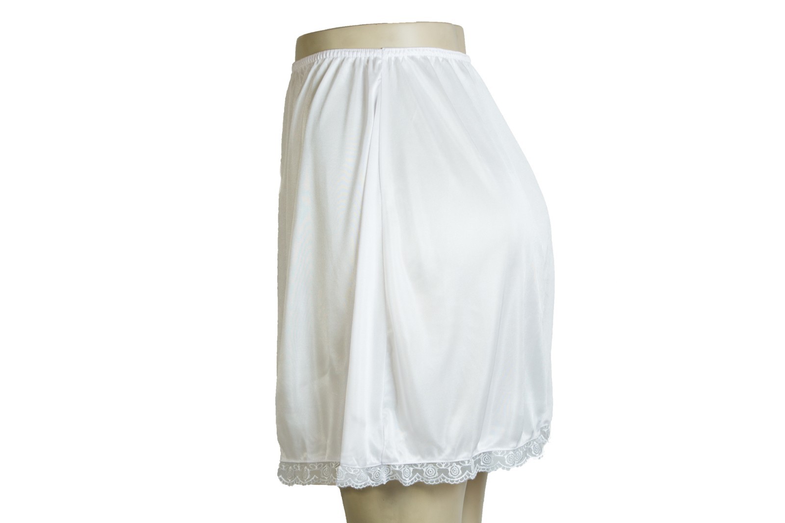 20″ Length Women Lace Trim Mini Half Slip White Beige Black S M L XL 2XL 999