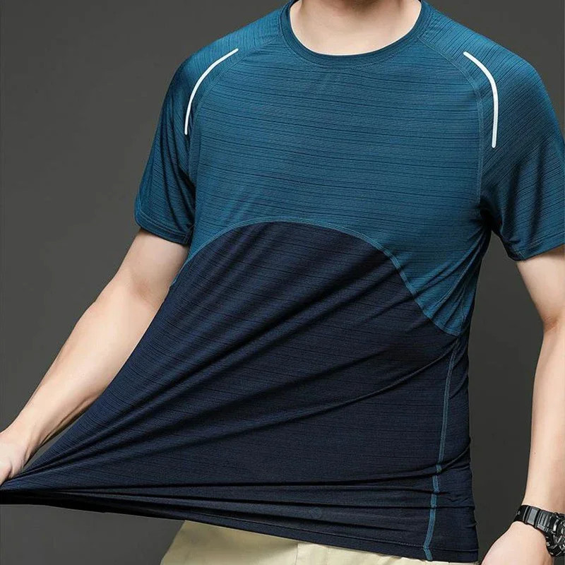 Undershirt Men’s Running Short Sleeves T-shirts Yoga Tops Lycra Things for Gym C