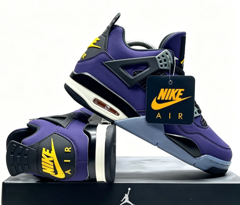 Jordan 4 “Lakers” Mid Top Men’s Retro Basketball Shoes Us Size 6-13