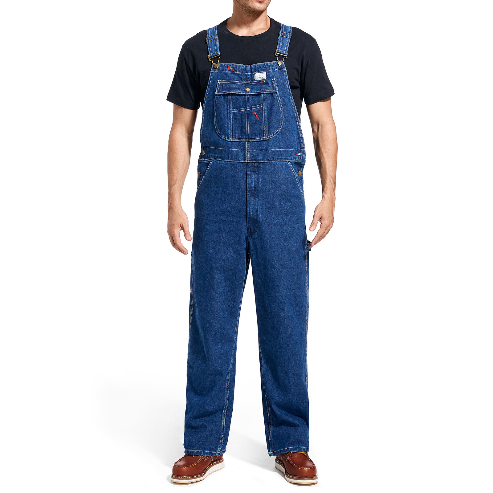 HISEA Men’s Bib and Brace Carpenter Overalls Dungarees Heavy Duty Workwear Jeans