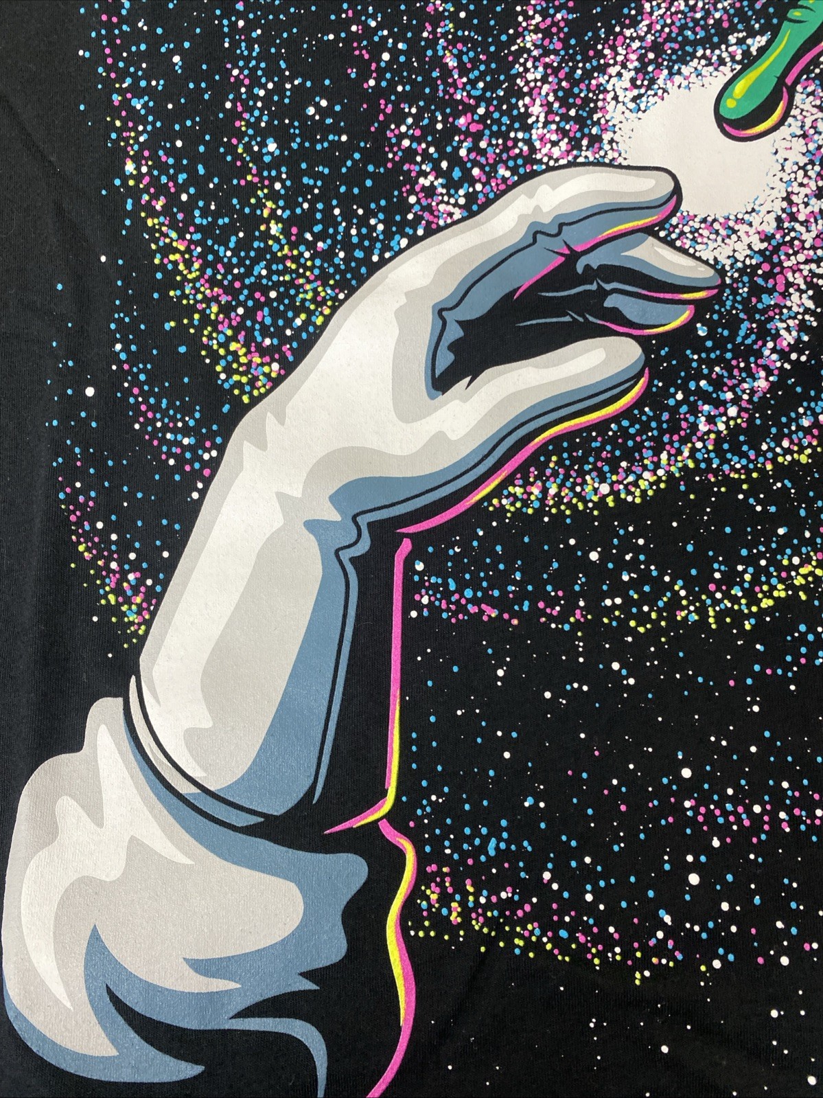 Into The AM Graphic Black Tee Mens Size Medium Hand Touchin Alien Astronaut NWOT