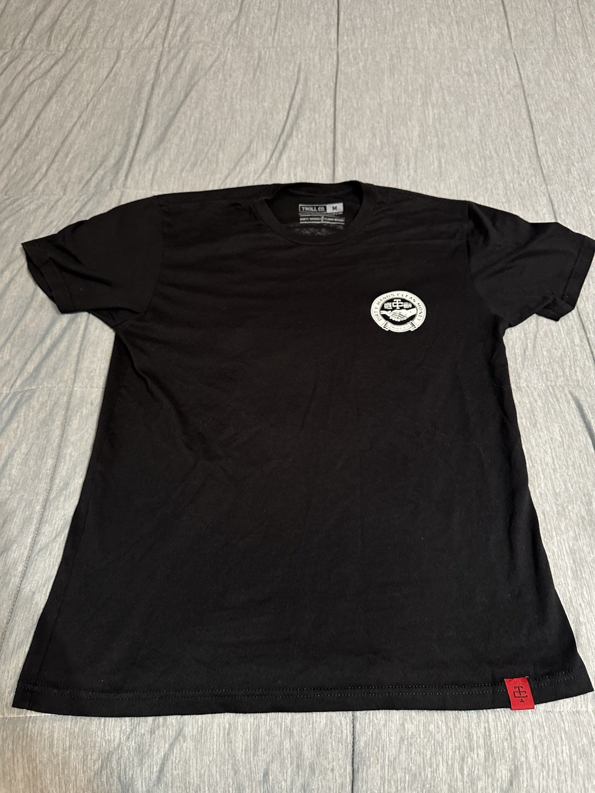 Troll Co Dirty Hands Clean Money Black Graphic T Shirt Men’s Size Medium