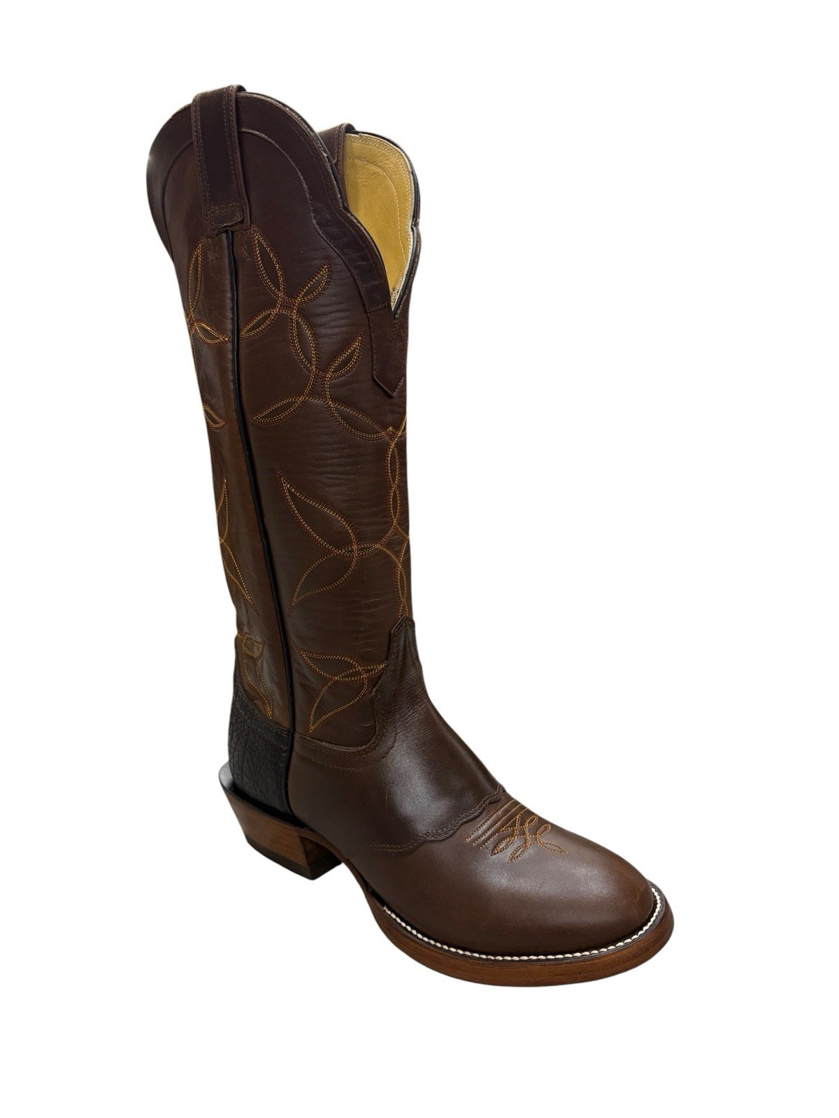 Hondo AT-5 Brown Horsebutt Finish Cowboy Boots FACTORY SECONDS