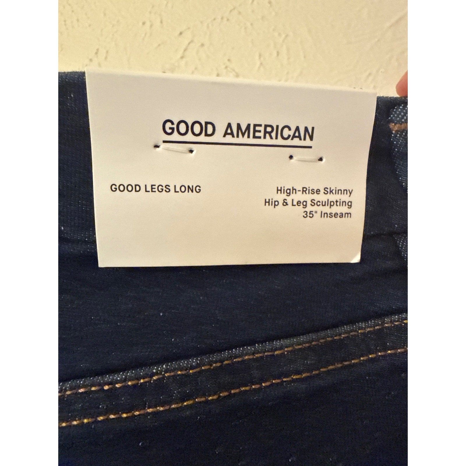 Good American Good Legs Long High Rise Skinny Jeans Blue Indigo Size 14-18 NWT
