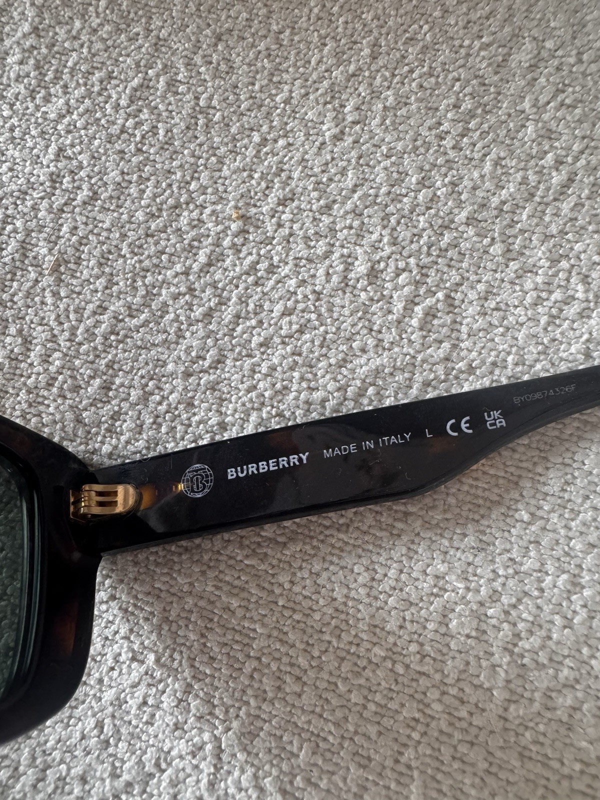 Burberry Jarvis Men’s Tortoiseshell Rectangular Sunglasses