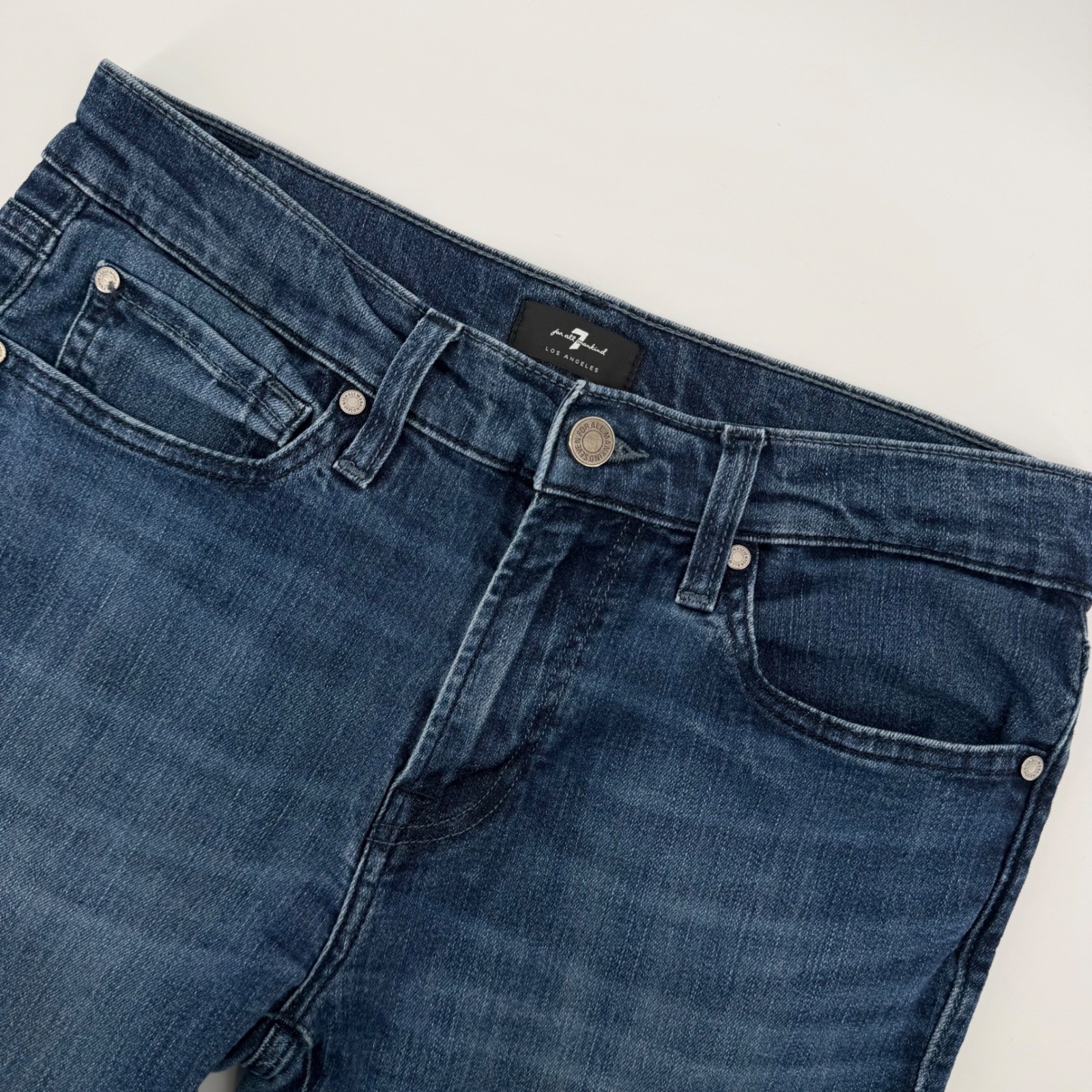 7 For All Mankind Paxtyn Jeans Mens 32×31 Dark Blue Skinny Fit Denim zipper fly