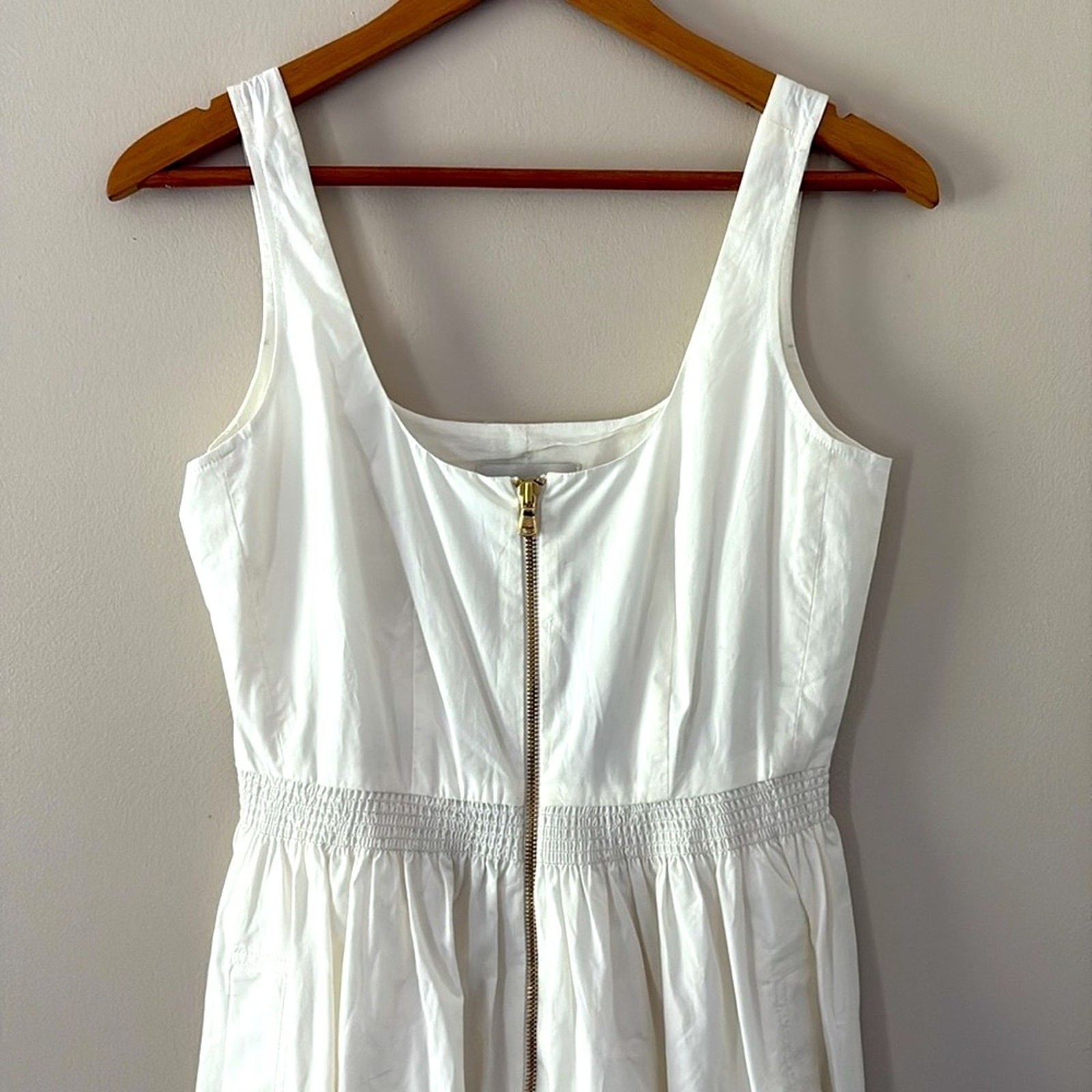 J. Crew Fit-and-flare mini dress cotton poplin structured flare hem white size 4