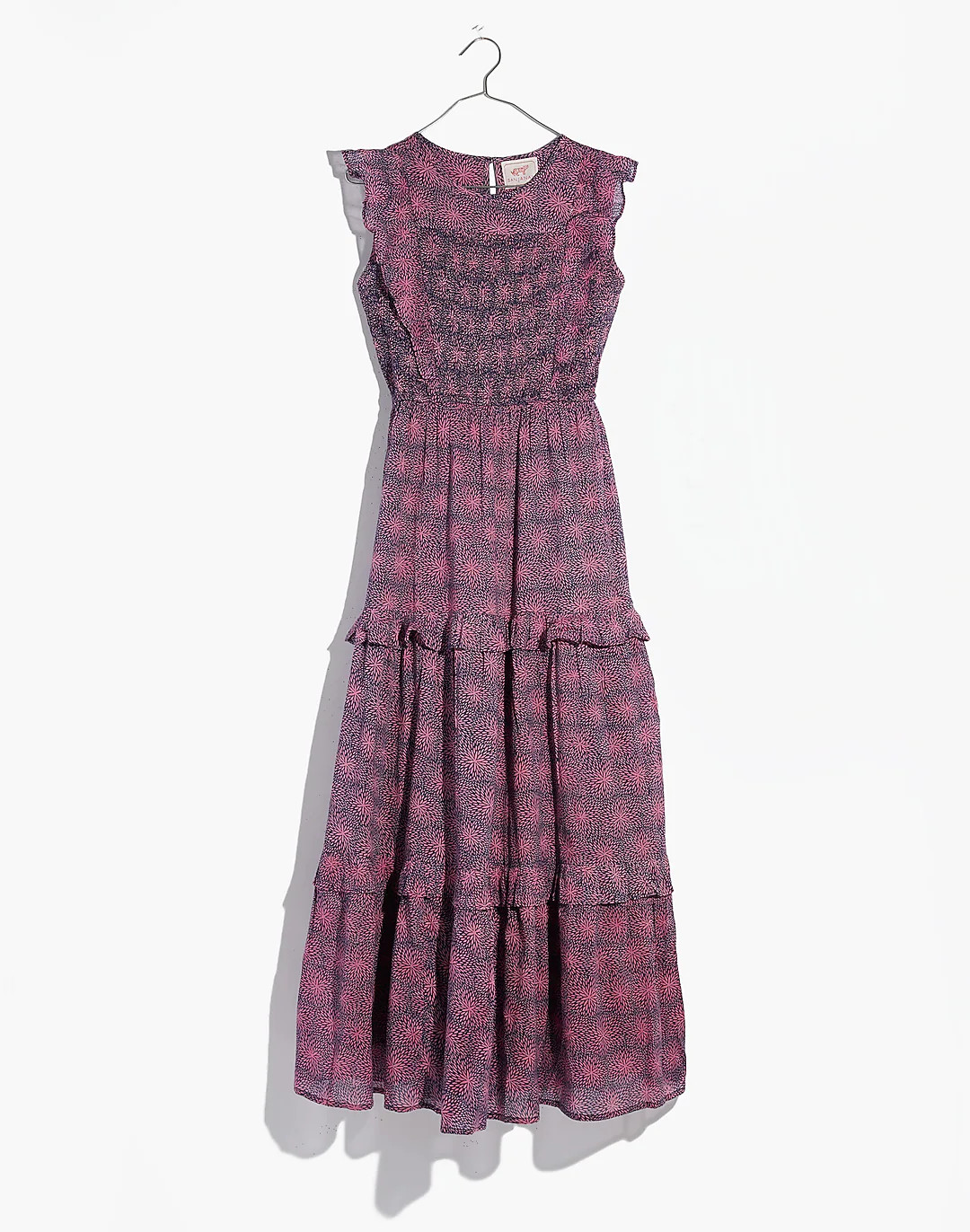 Banjanan S Small Iris Dress Petal Power Blueprint Print Cotton Voile Midi